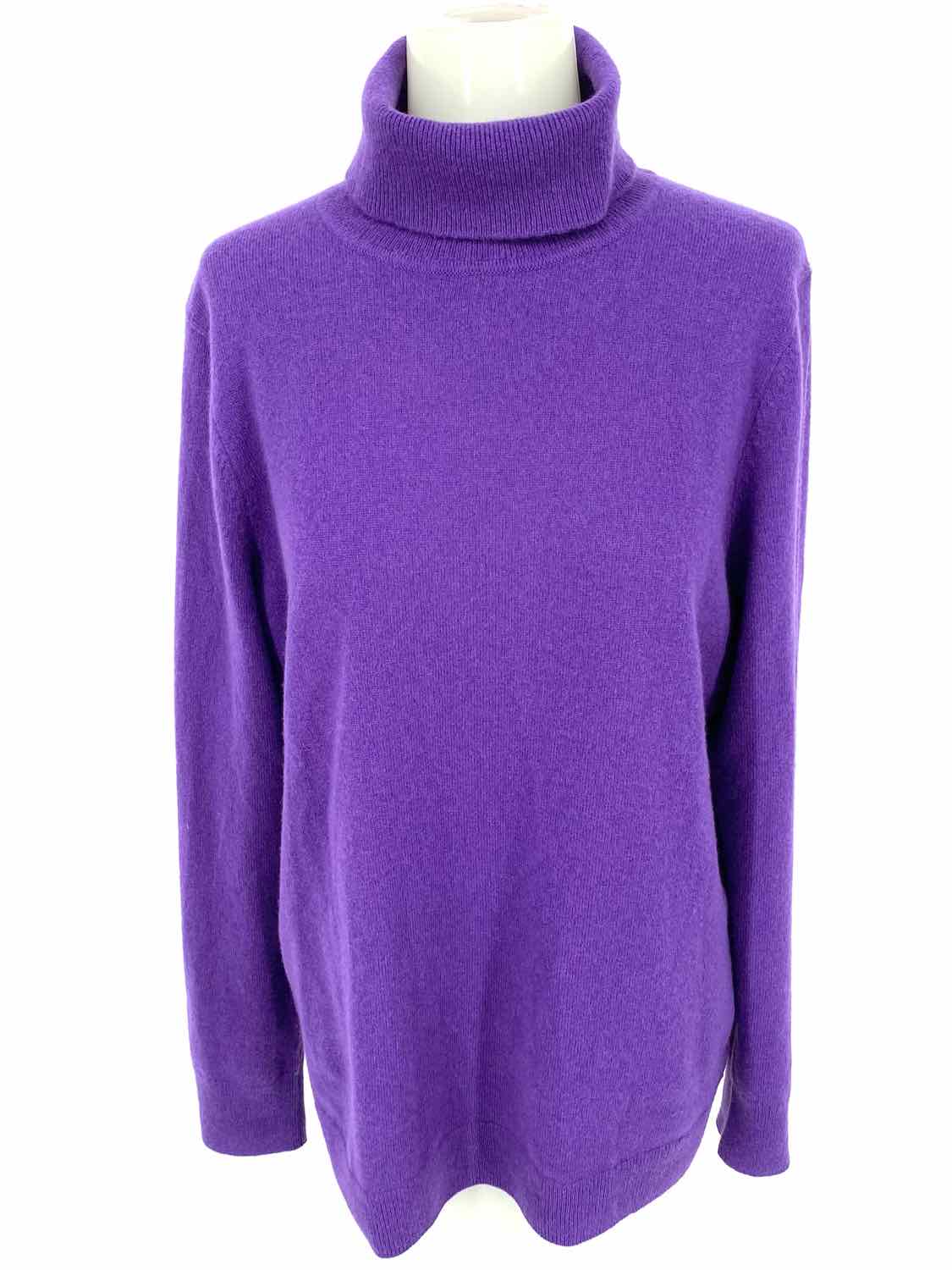 Women's Purple Size L Turtleneck Cashmere Sweater