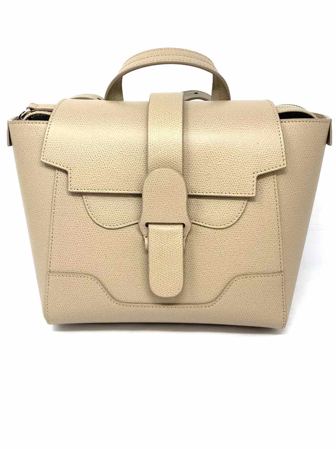 Mini Maestra Taupe Convertible Pebbled Leather Crossbody