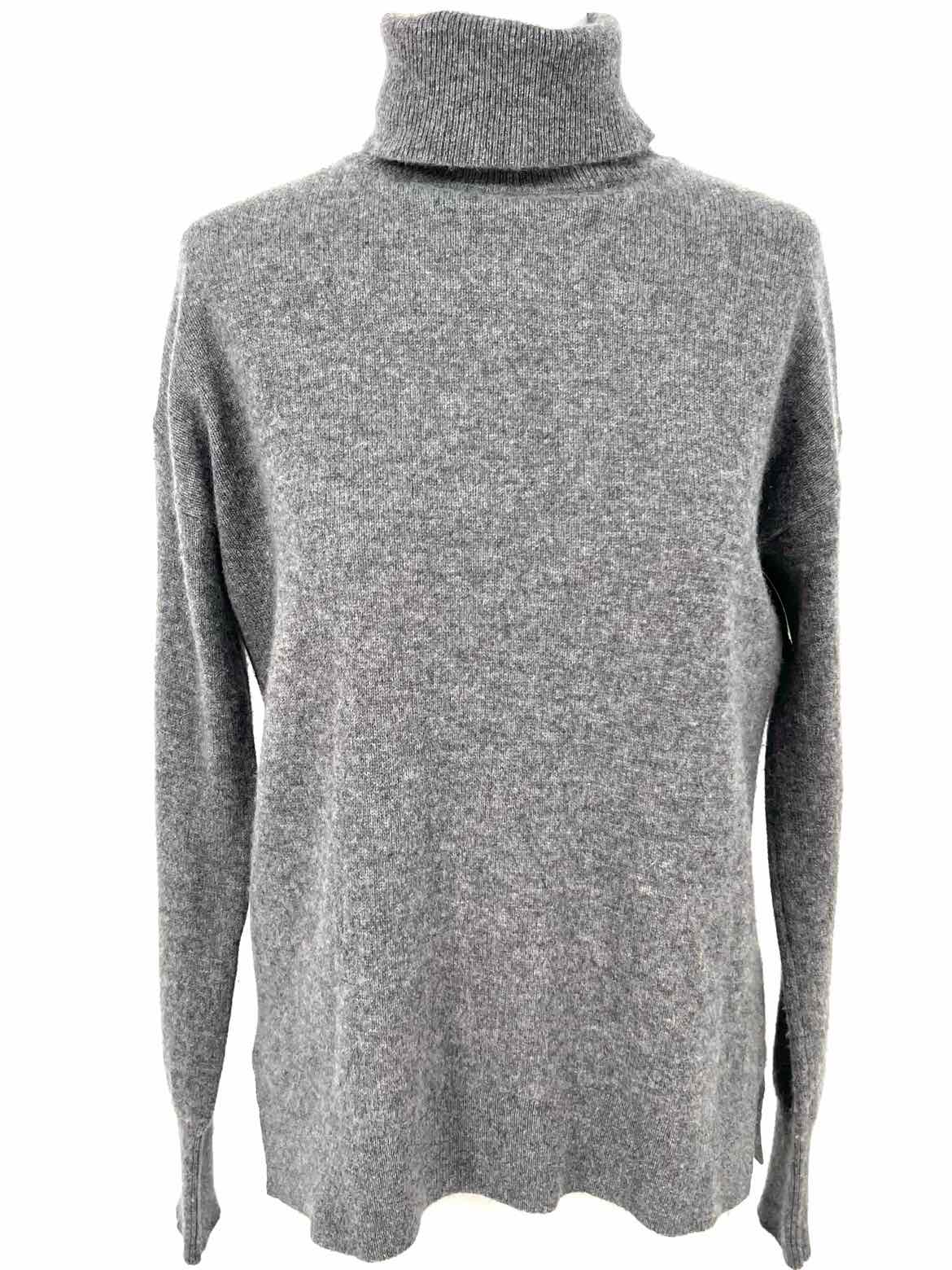 Women's Gray Size XS Turtleneck Cashmere Sweater