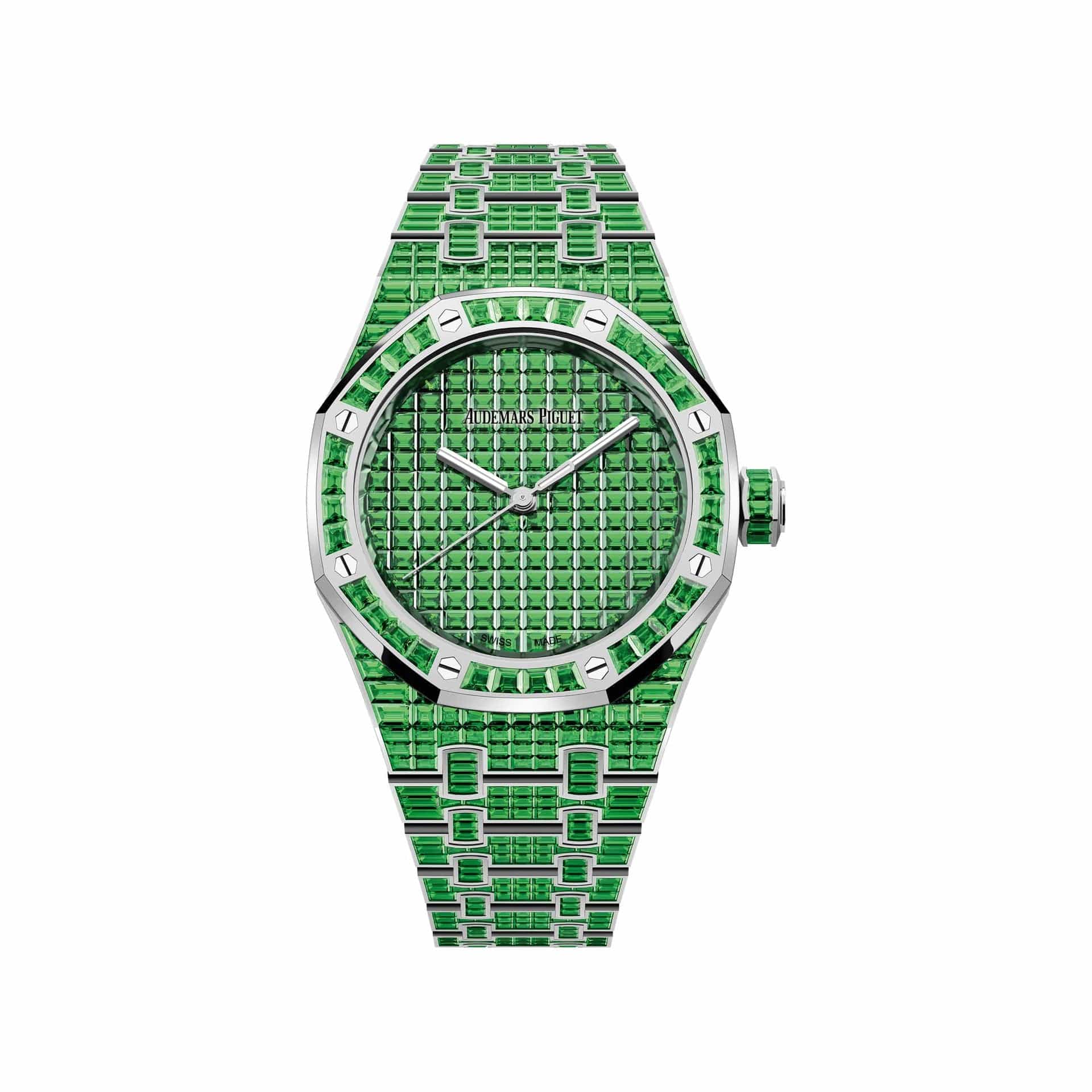 Royal Oak 15554BC.TV.1274BC.01 'Ladies' Tsavorite '50th Anniversary' White Gold Tsavorite Green Dial