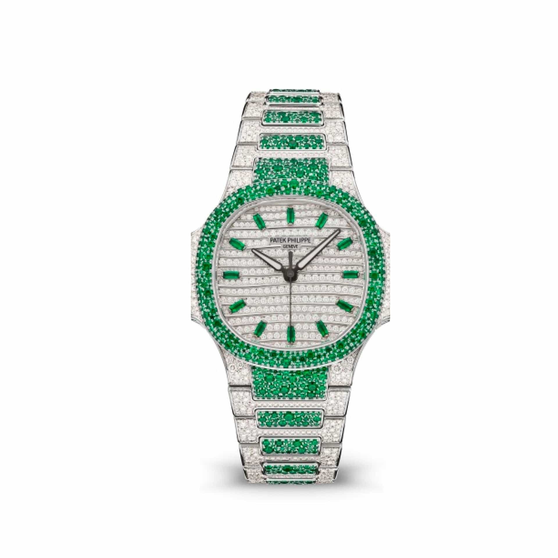 Nautilus 7118/1453G 'Ladies Haute Joaillerie' White Gold Diamond Emerald Set