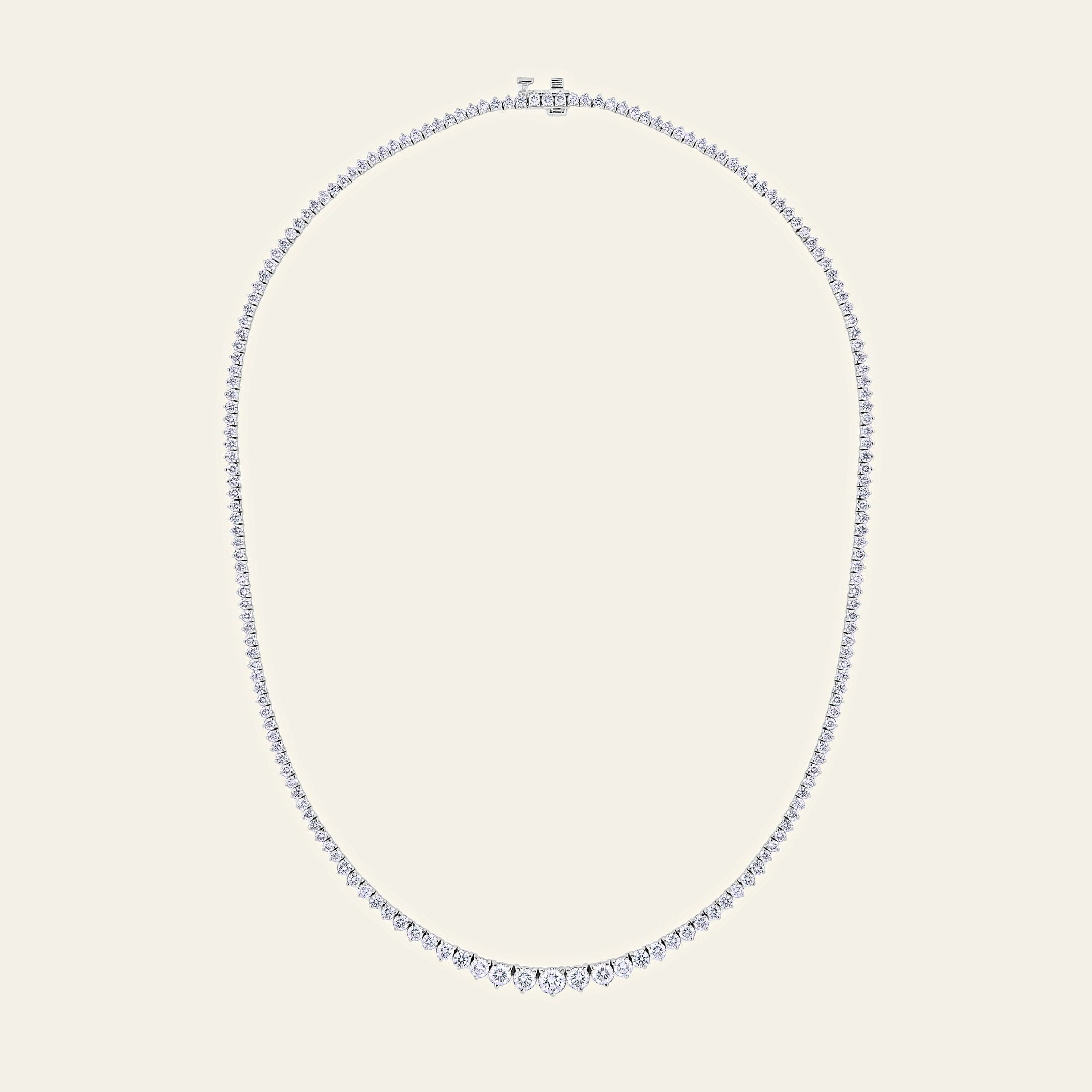 Riviera 7.3 Carat Graduated Diamond Tennis Necklace