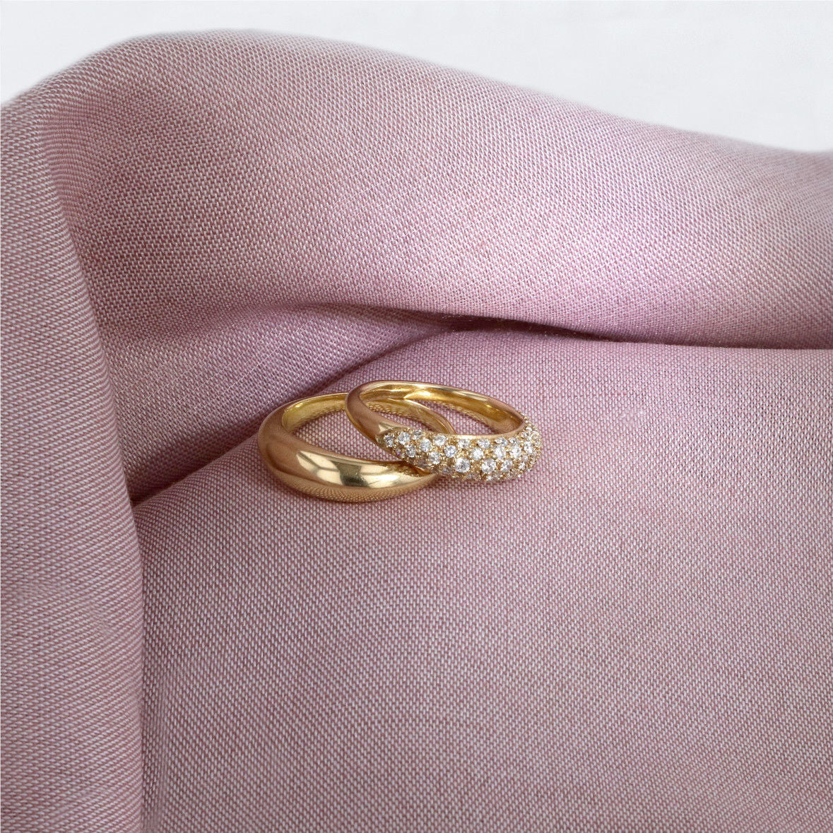 Reflection 18K Gold Ring w. Lab-Grown Diamonds