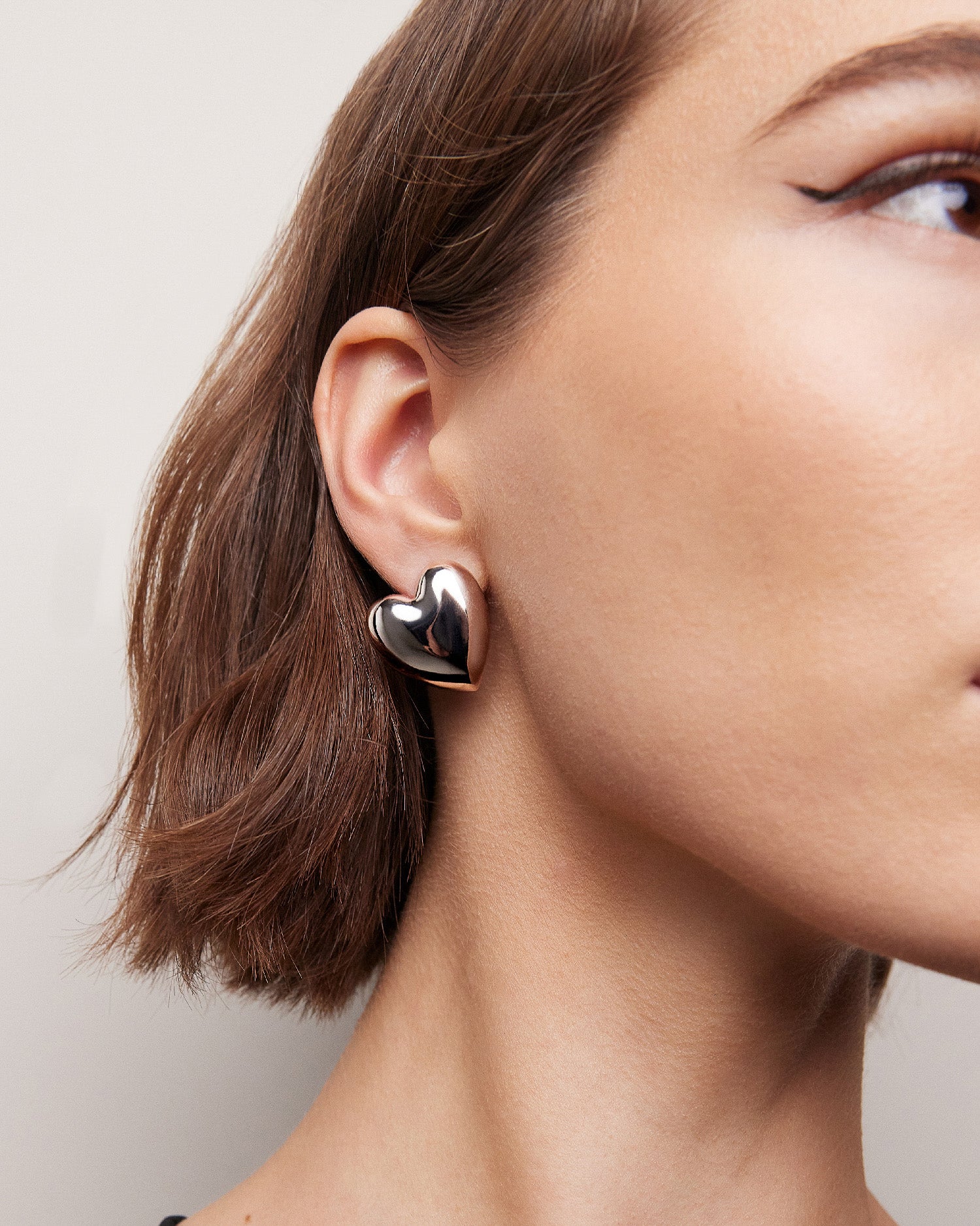 Small Puffy Heart Earrings, image 4 of 7