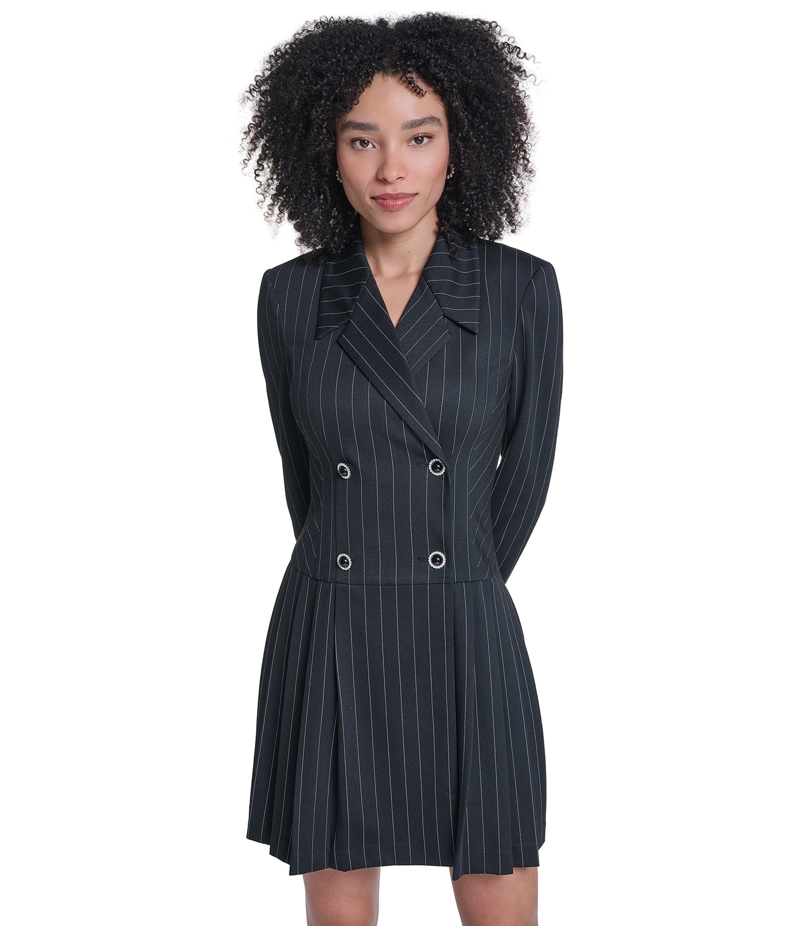 DOUBLE BREASTED PINSTRIPE BLAZER DRESS, image 3 of 7
