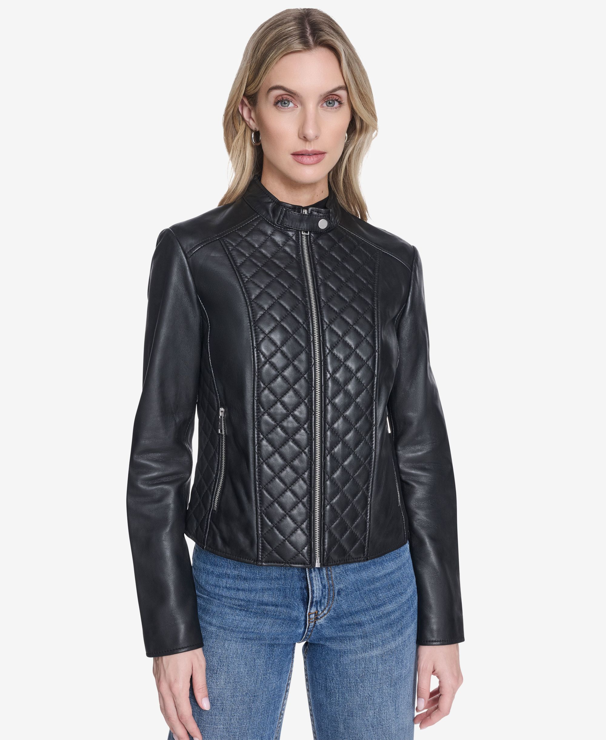 Women's Marlette quilted lamb leather scuba jacket