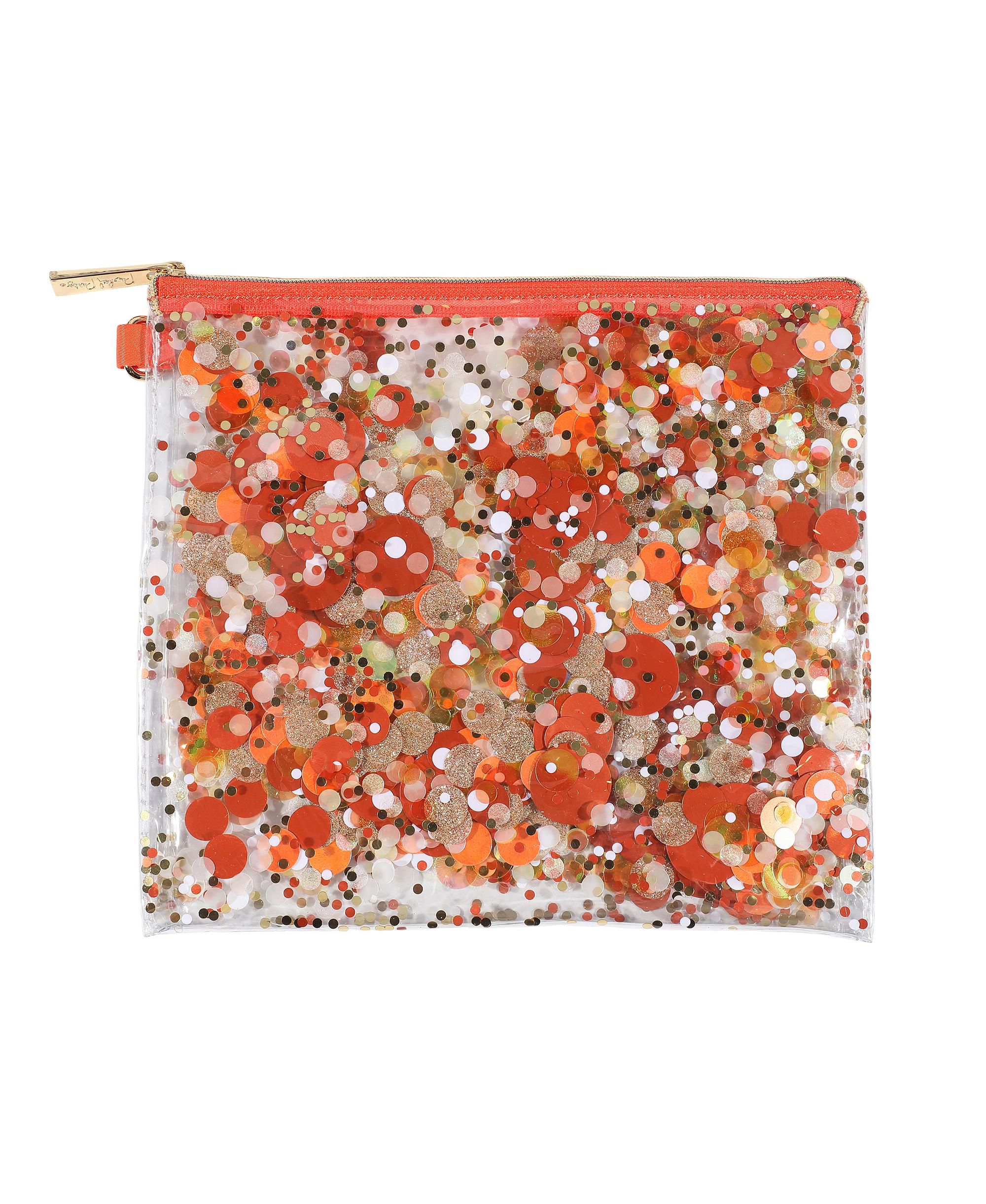 Spirit Squad Confetti Everything Pouch Makeup Bag Travel BagCosmetic Bag for Women ( Burst)
