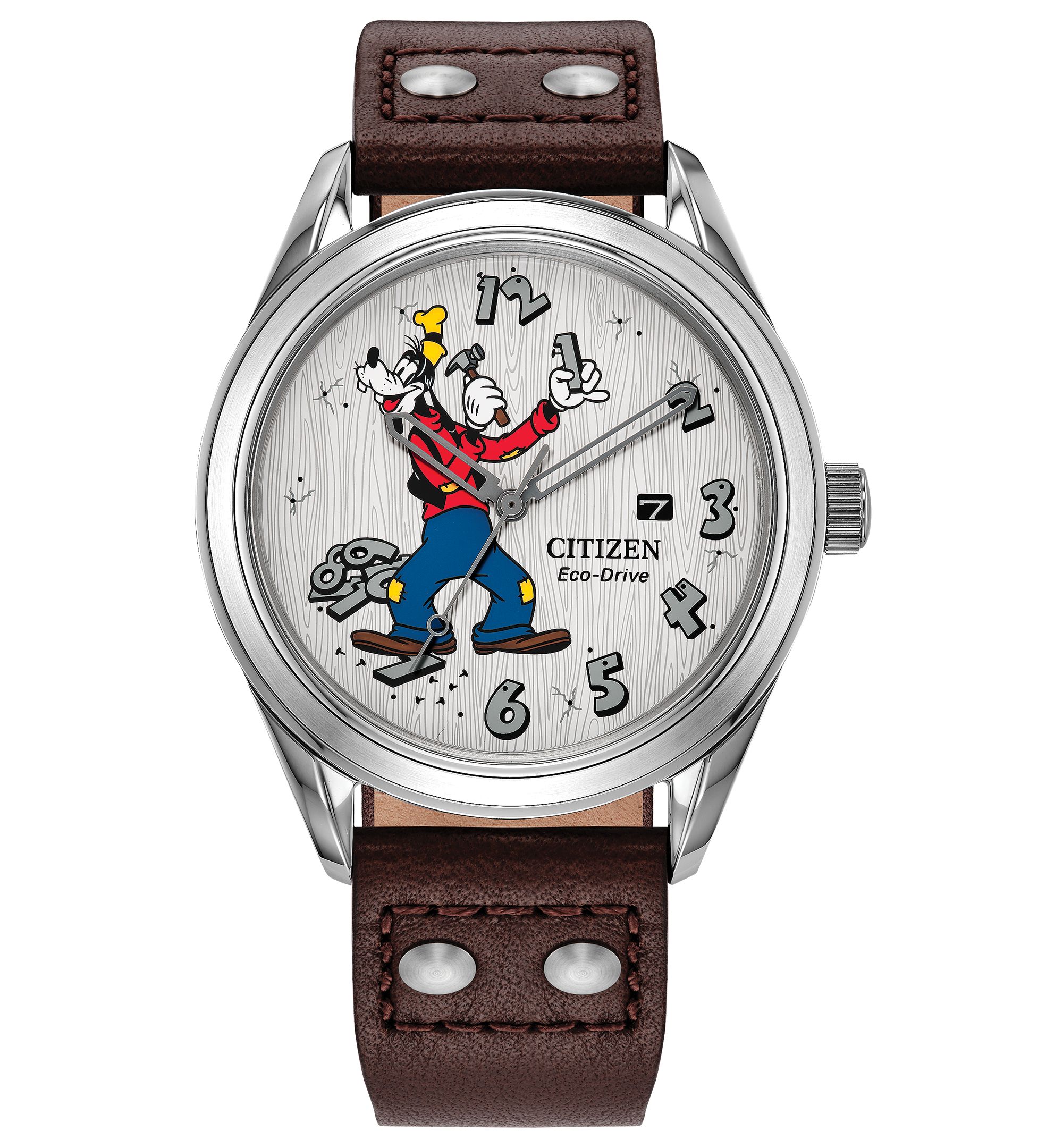 Men's Mickey's Friends Leather Strap Watch 40.2mm