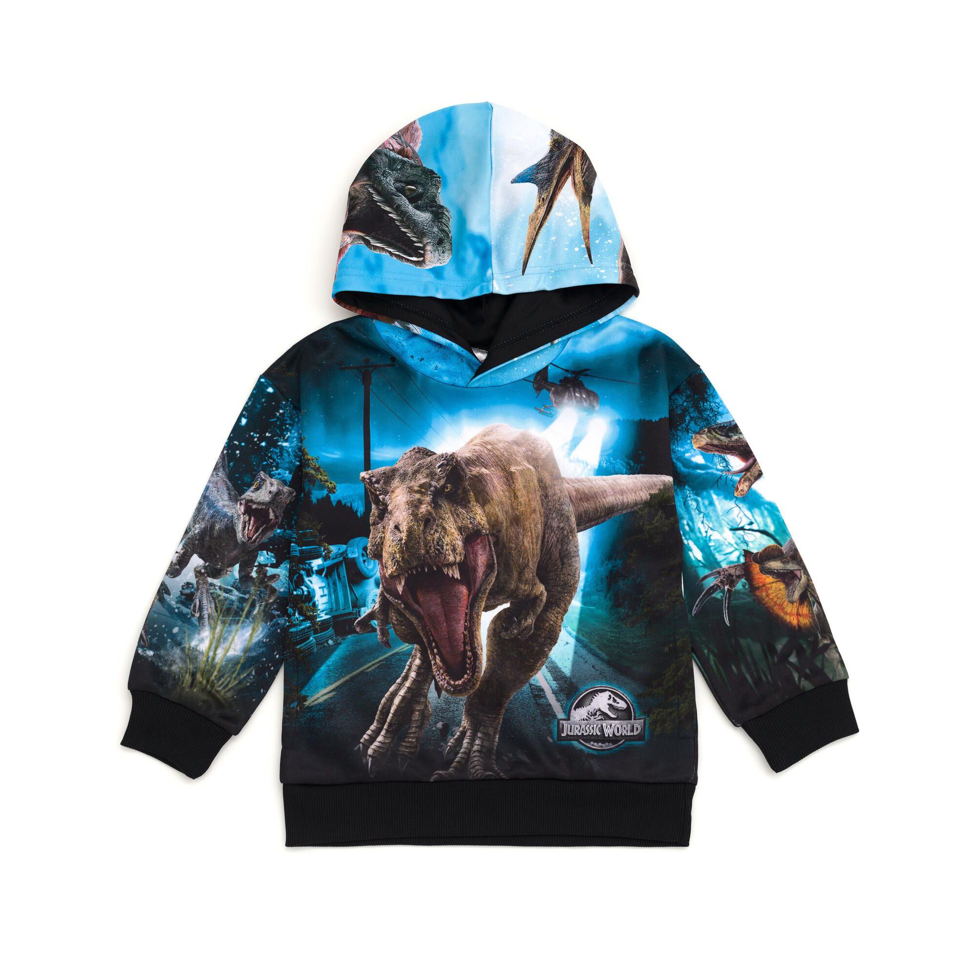 Little Boys Jurassic Park T-Rex Fleece Pullover Hoodie to