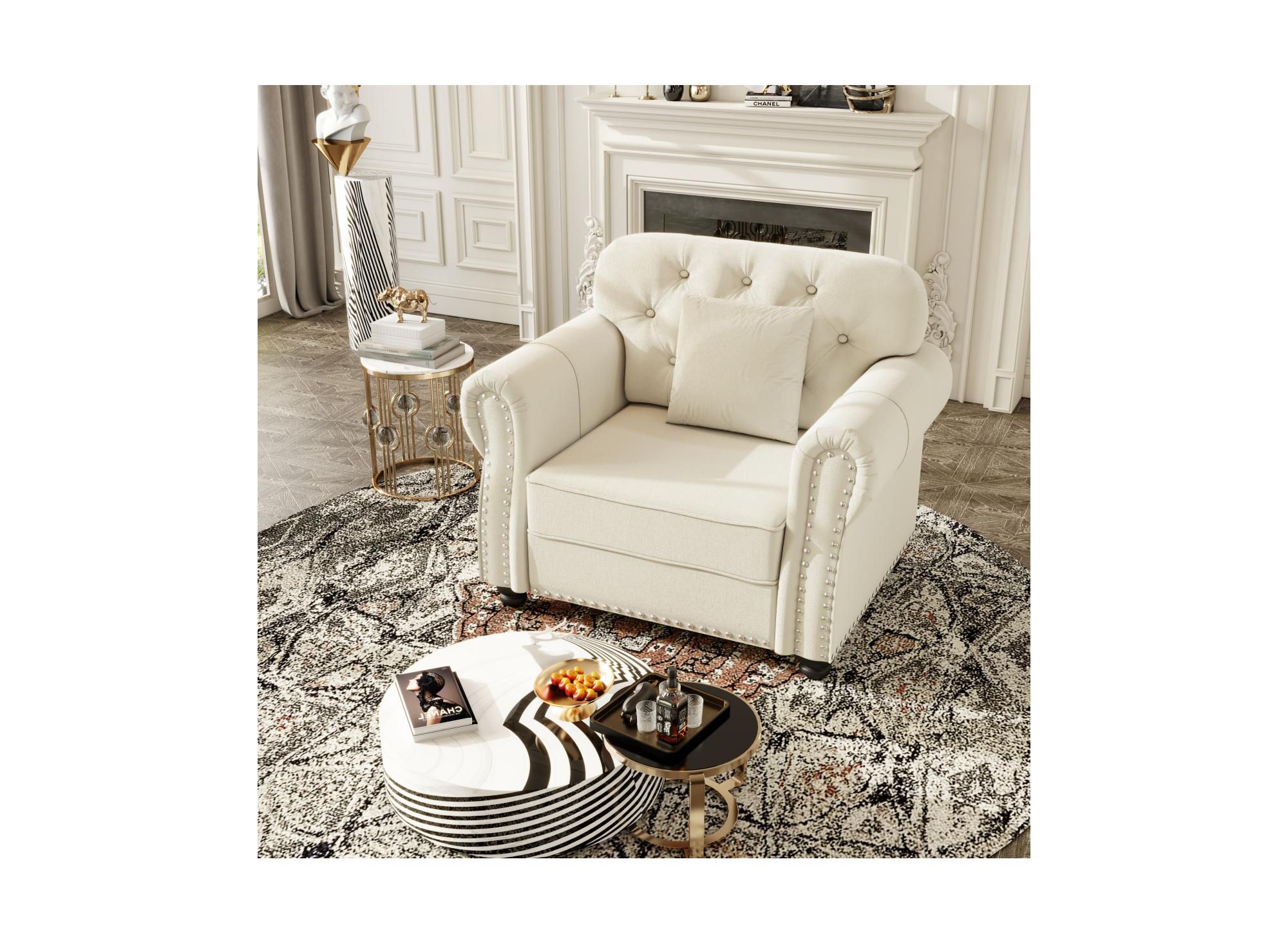 Velvet Chesterfield Sofa with Nailhead Trim