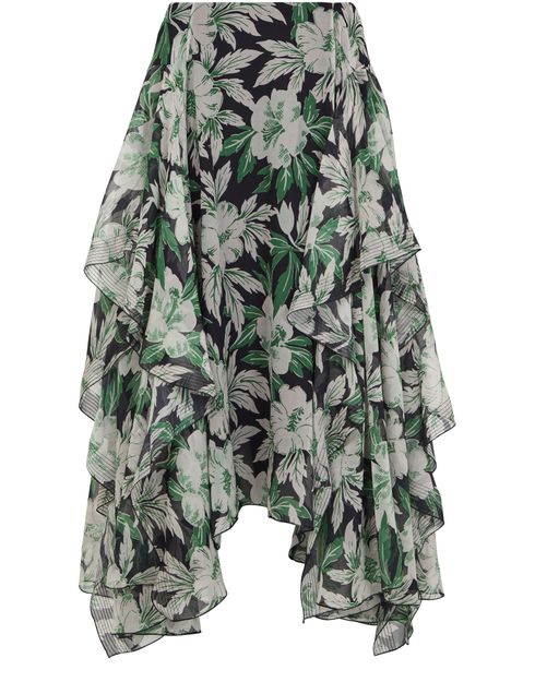 Floral print flowing skirt