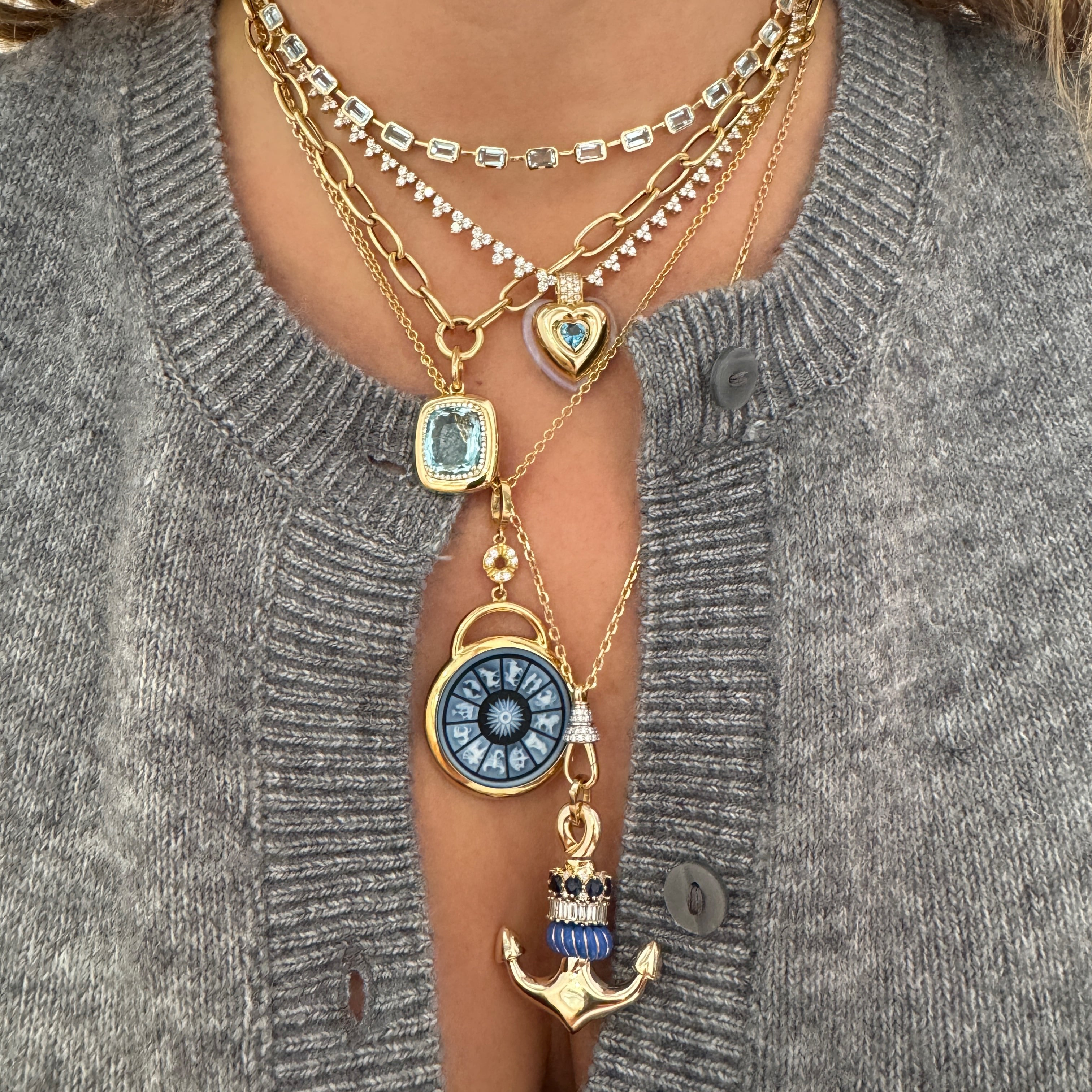 Glitzy Gold Chain with Diamond Enhancer Drop Clip