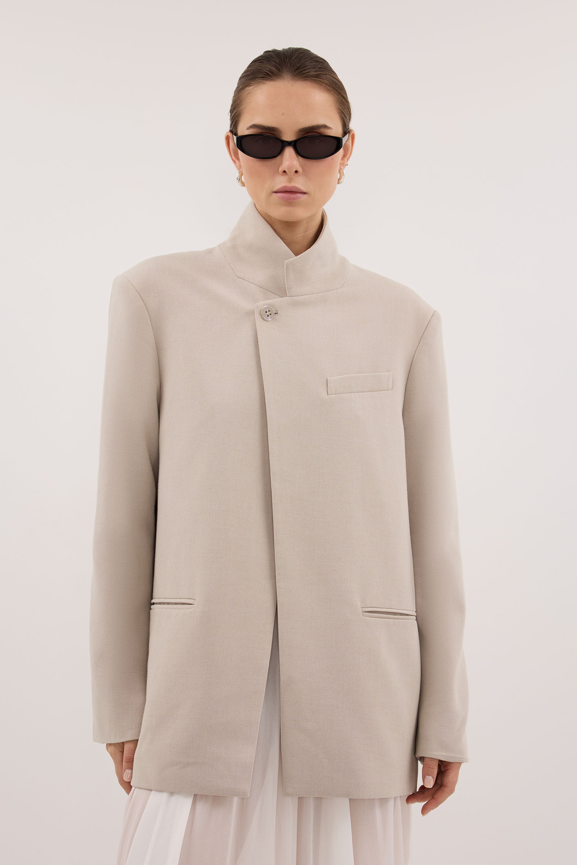 Vida Mushroom Stand Collar Blazer - Pre Order, image 3 of 8