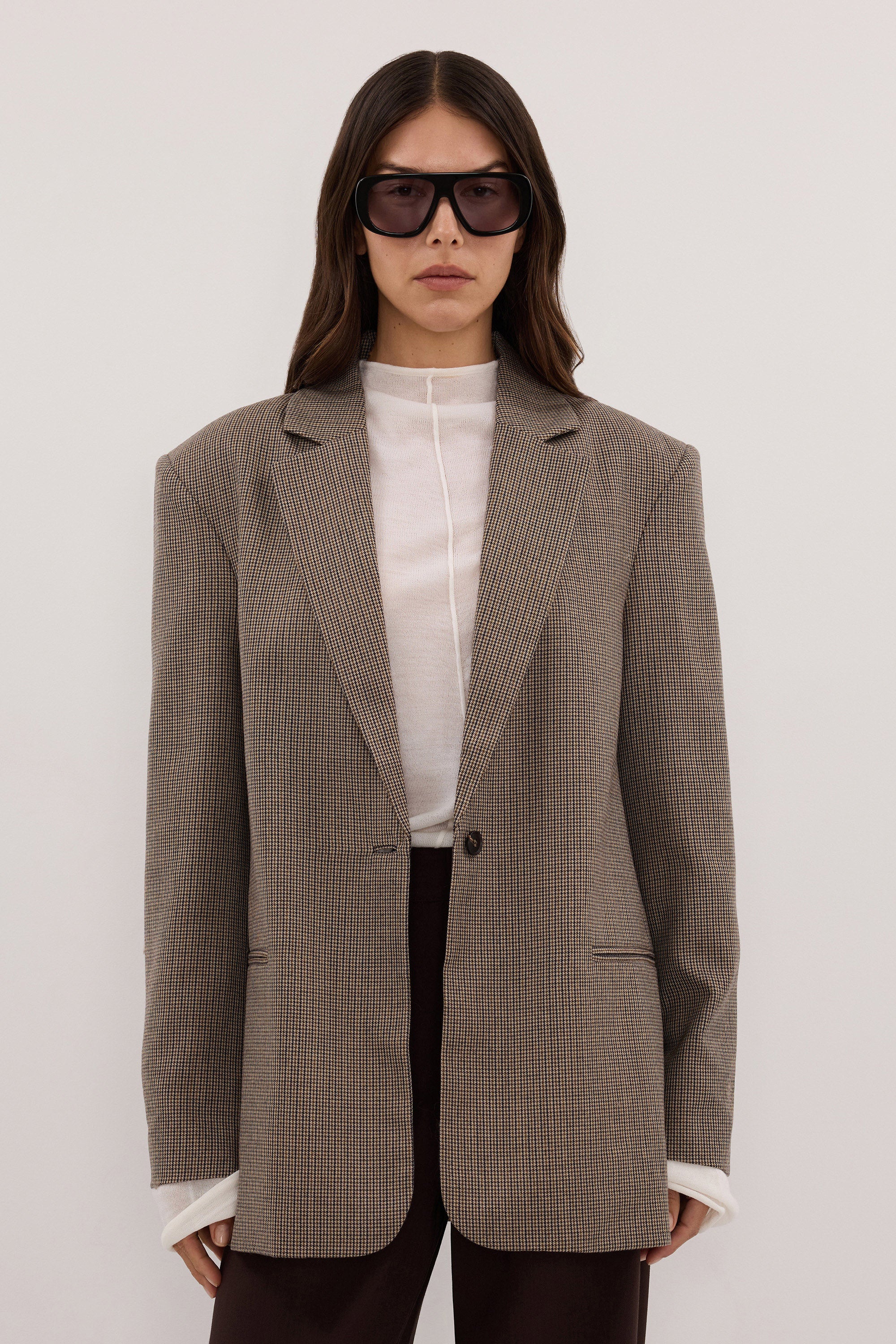 Ellory Oversized Houndstooth Blazer, image 2 of 6