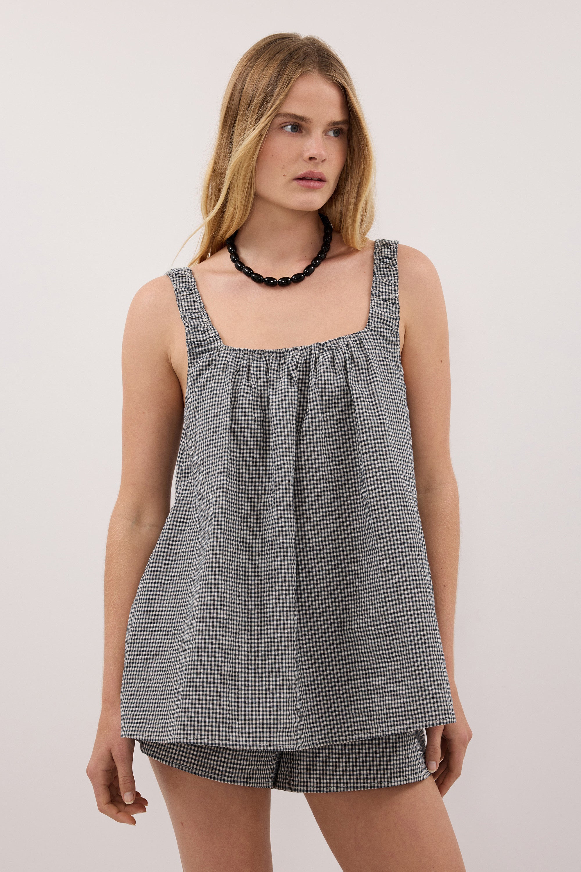 Briona Gingham Cotton Short, image 3 of 4