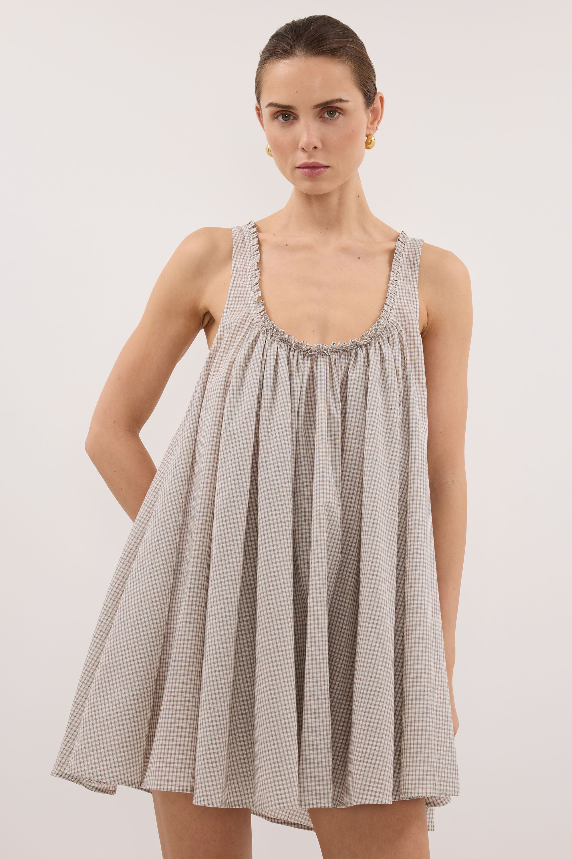 Arabella Check Mini Dress, image 3 of 8