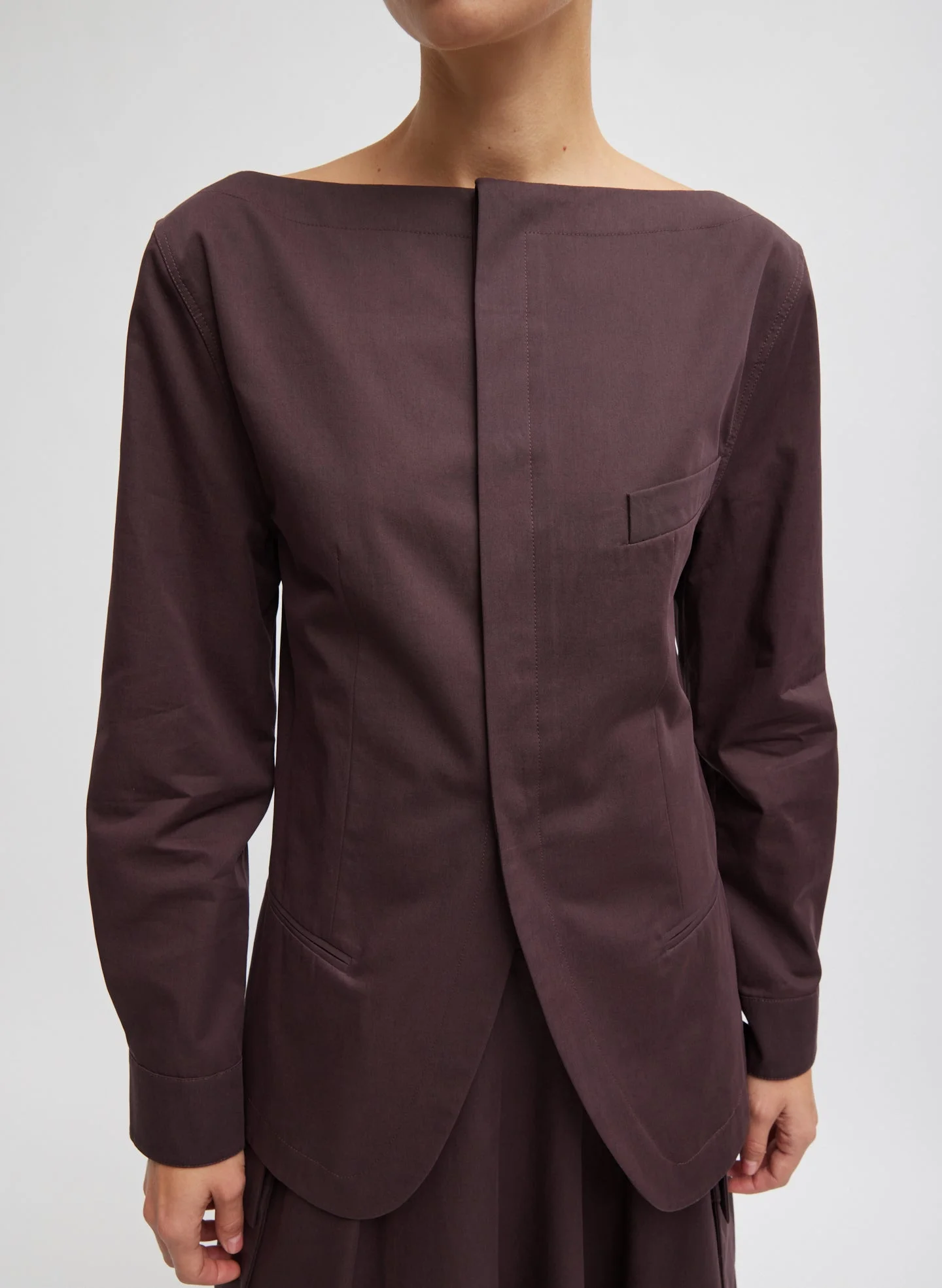 Bio Twill Boatneck Shirt Jacket