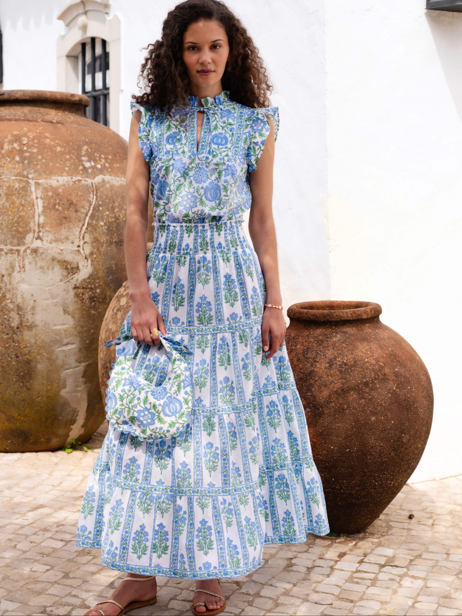 Arles Skirt in Meadow Border