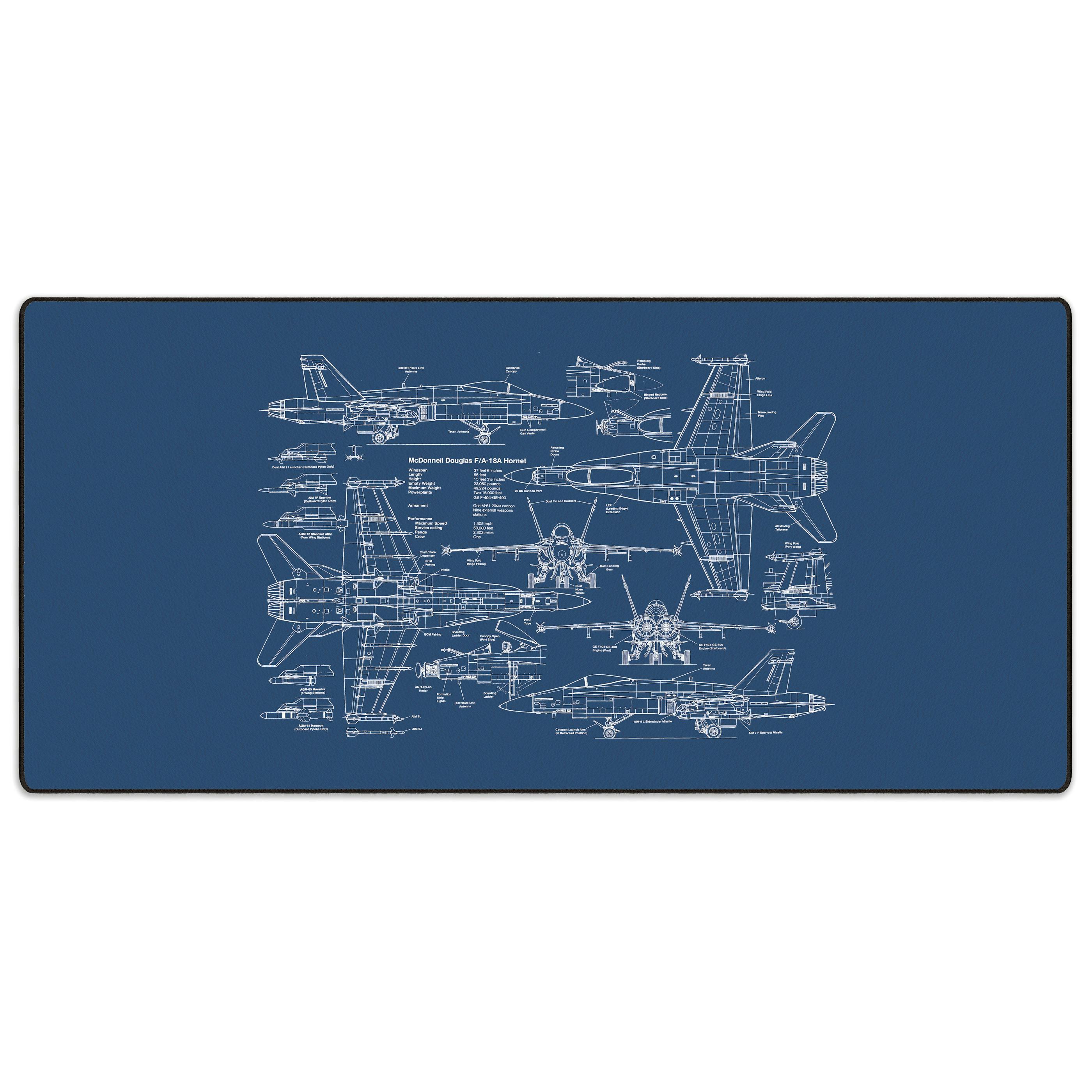 18A Hornet Blueprint Mousepad