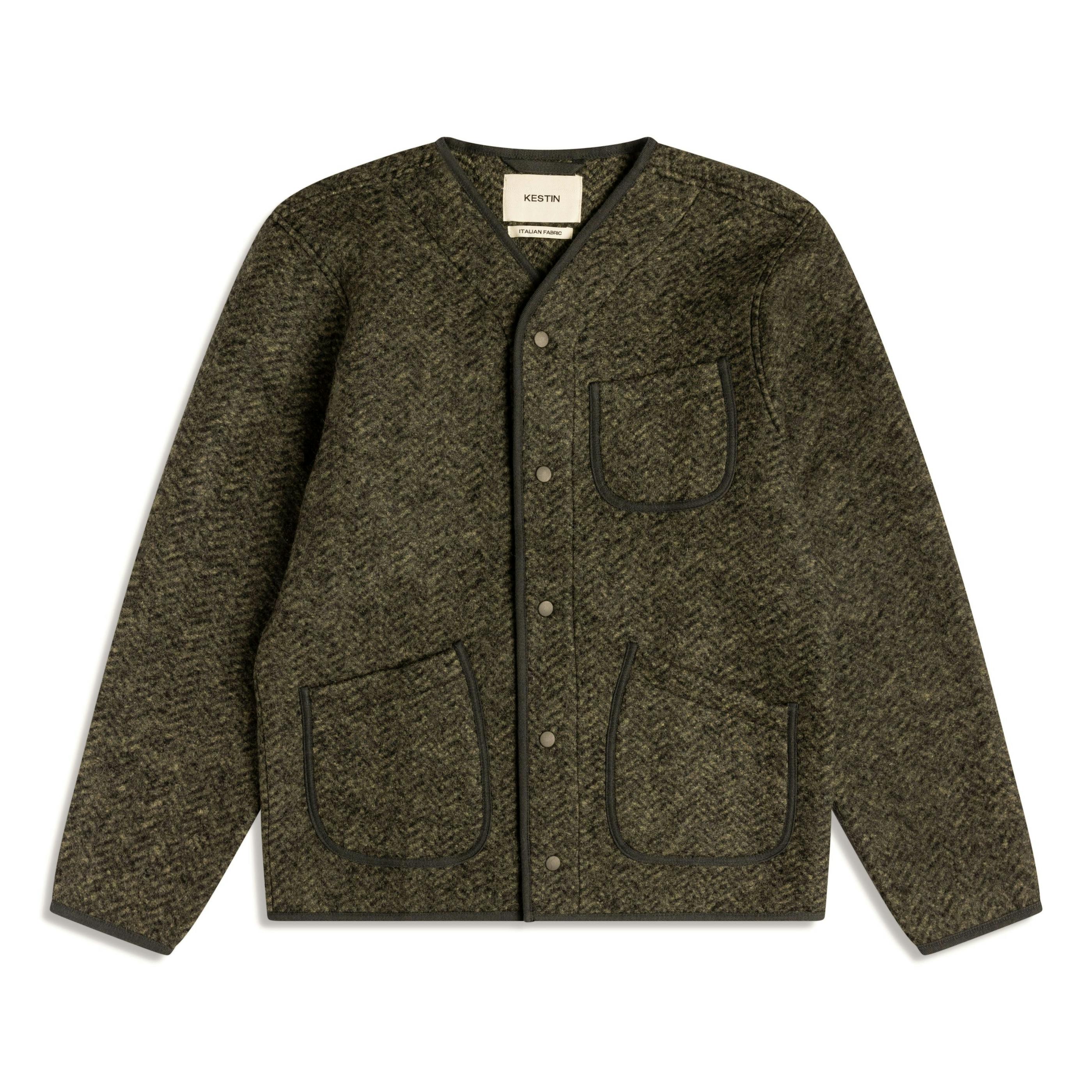Neist Herringbone Wool Cardigan