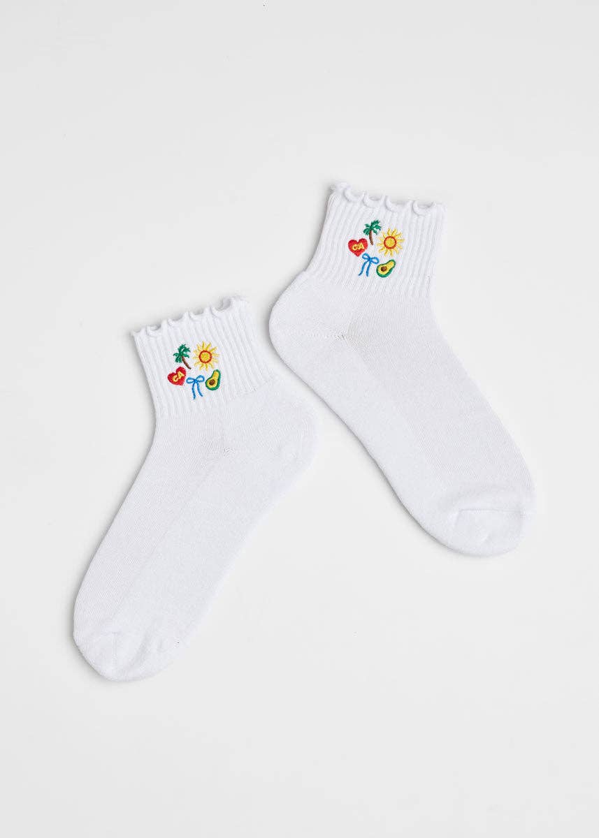 California Icons Ruffle Sock