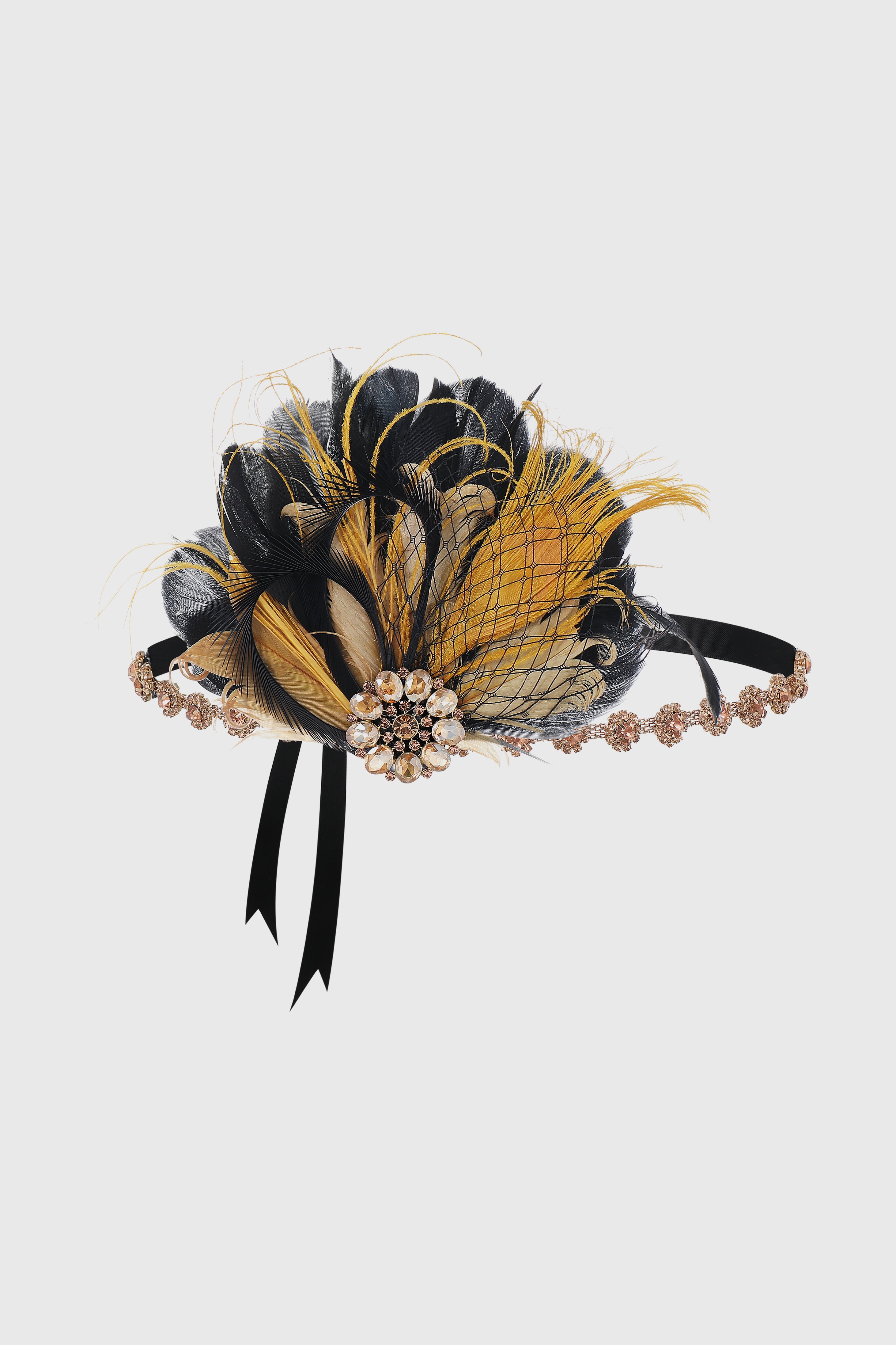 Peacock Feather Crystal Accent Headband