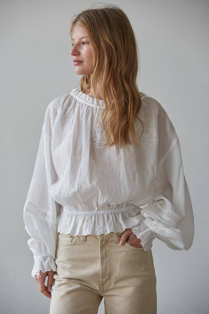 Woven Embroidered Blouse
