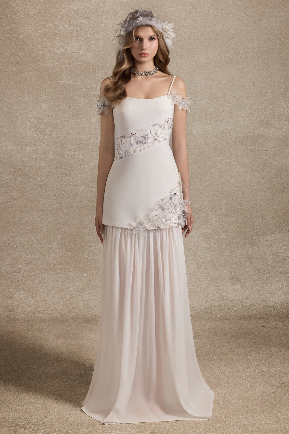 Syrene Square Applique Maxi Dress