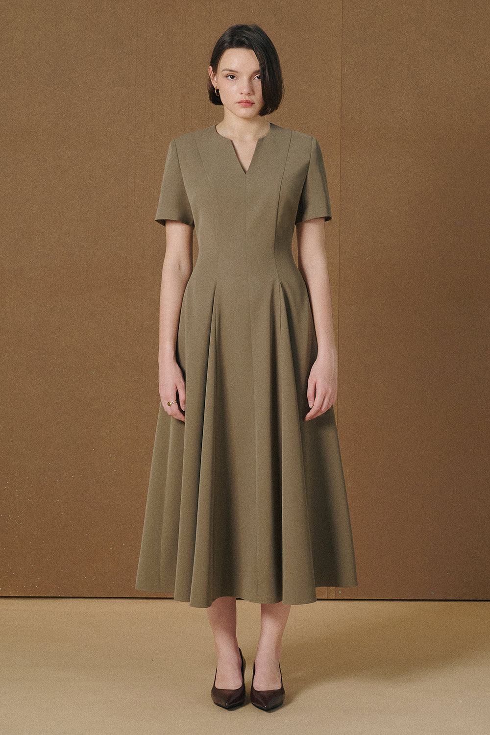 Estelle Notch Neck Midi Dress