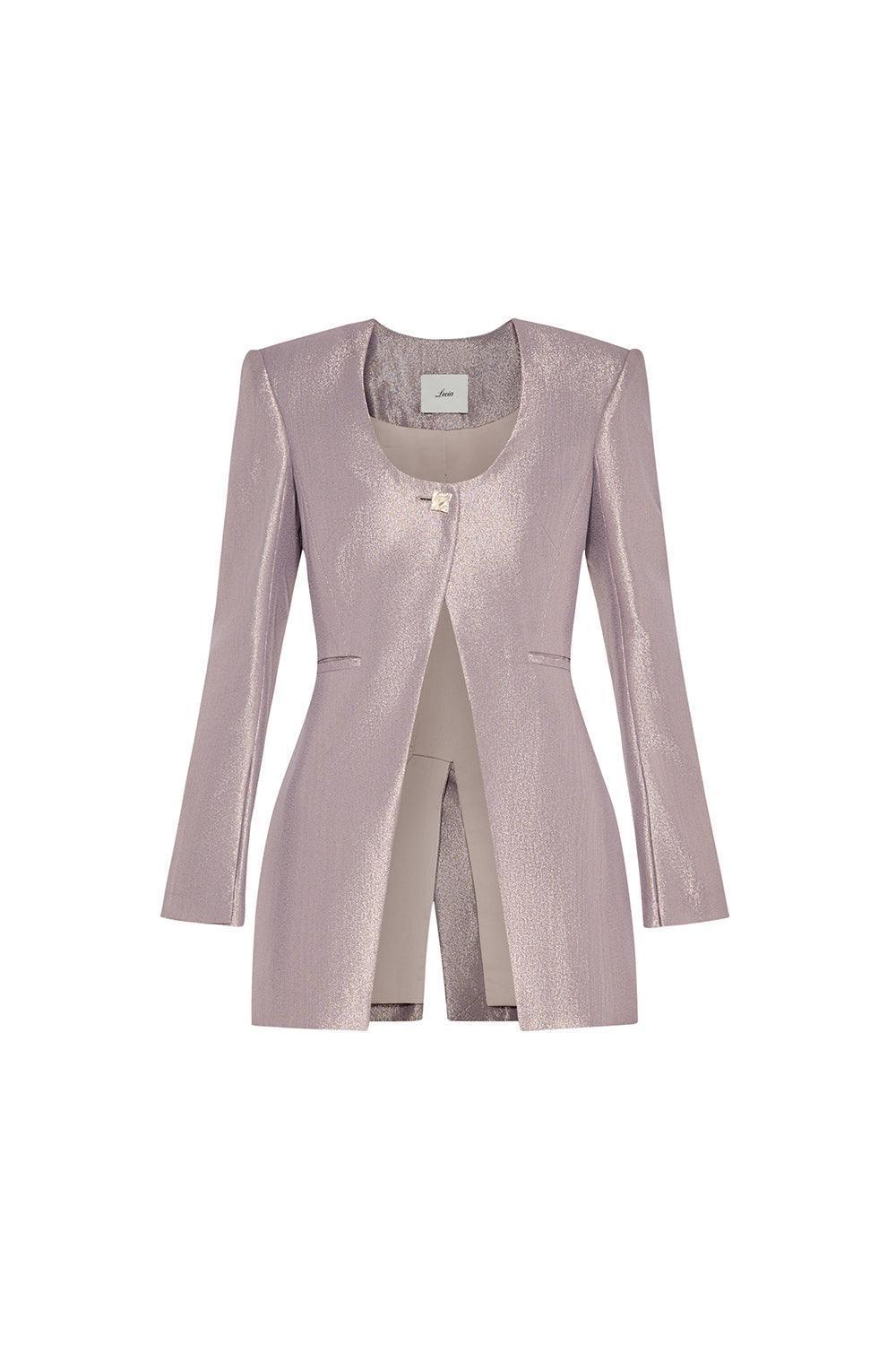 Pristine Sheath Scoop Neck Georgette Blazer
