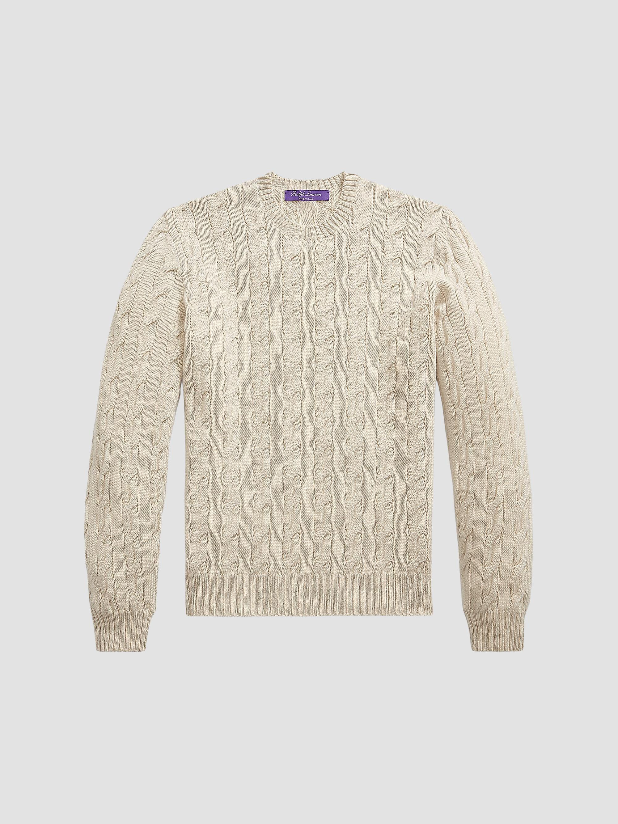 Cable-Knit Cashmere Crewneck Sweater