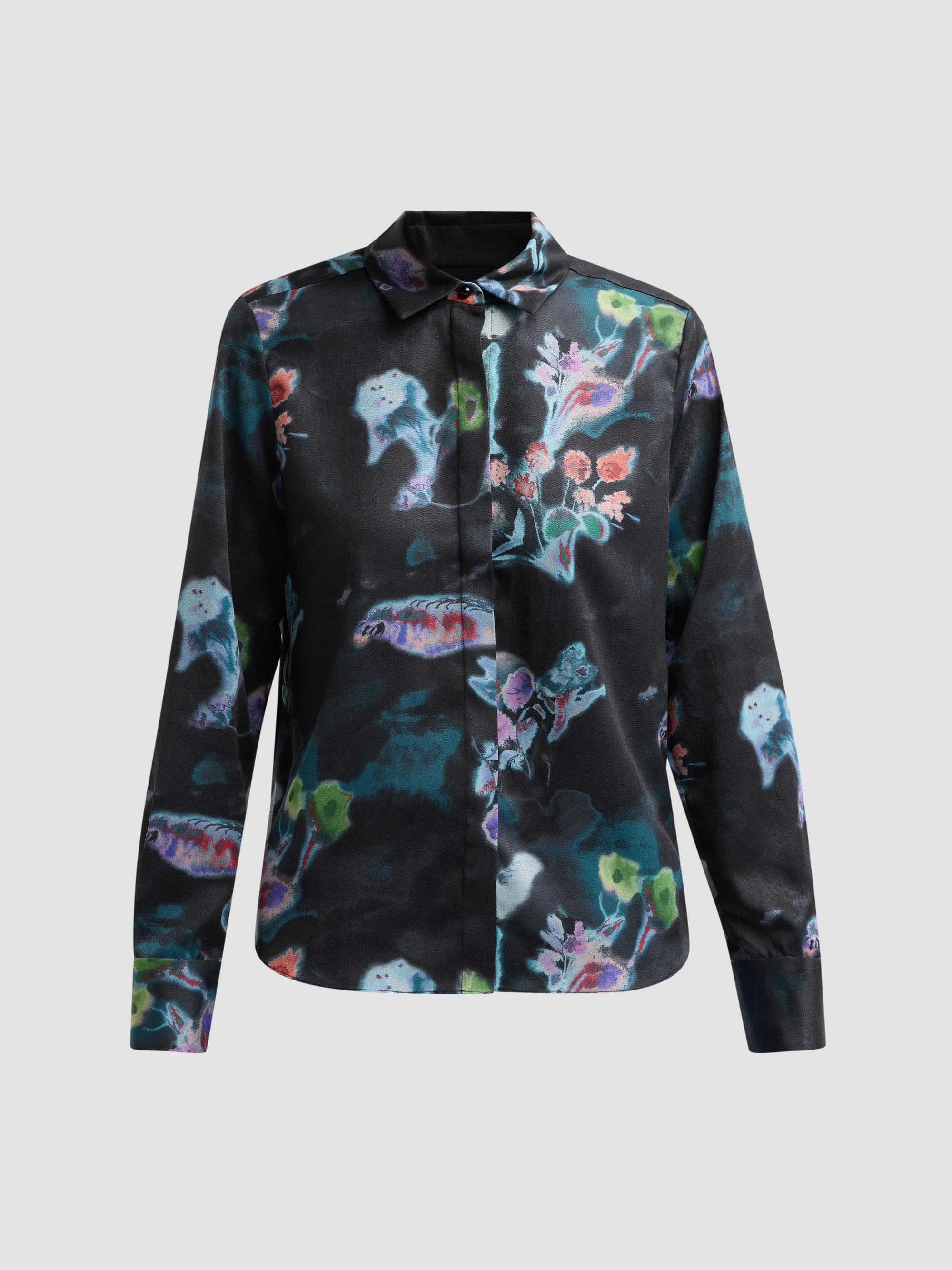 Floral Slim-Fit Button-Front Shirt