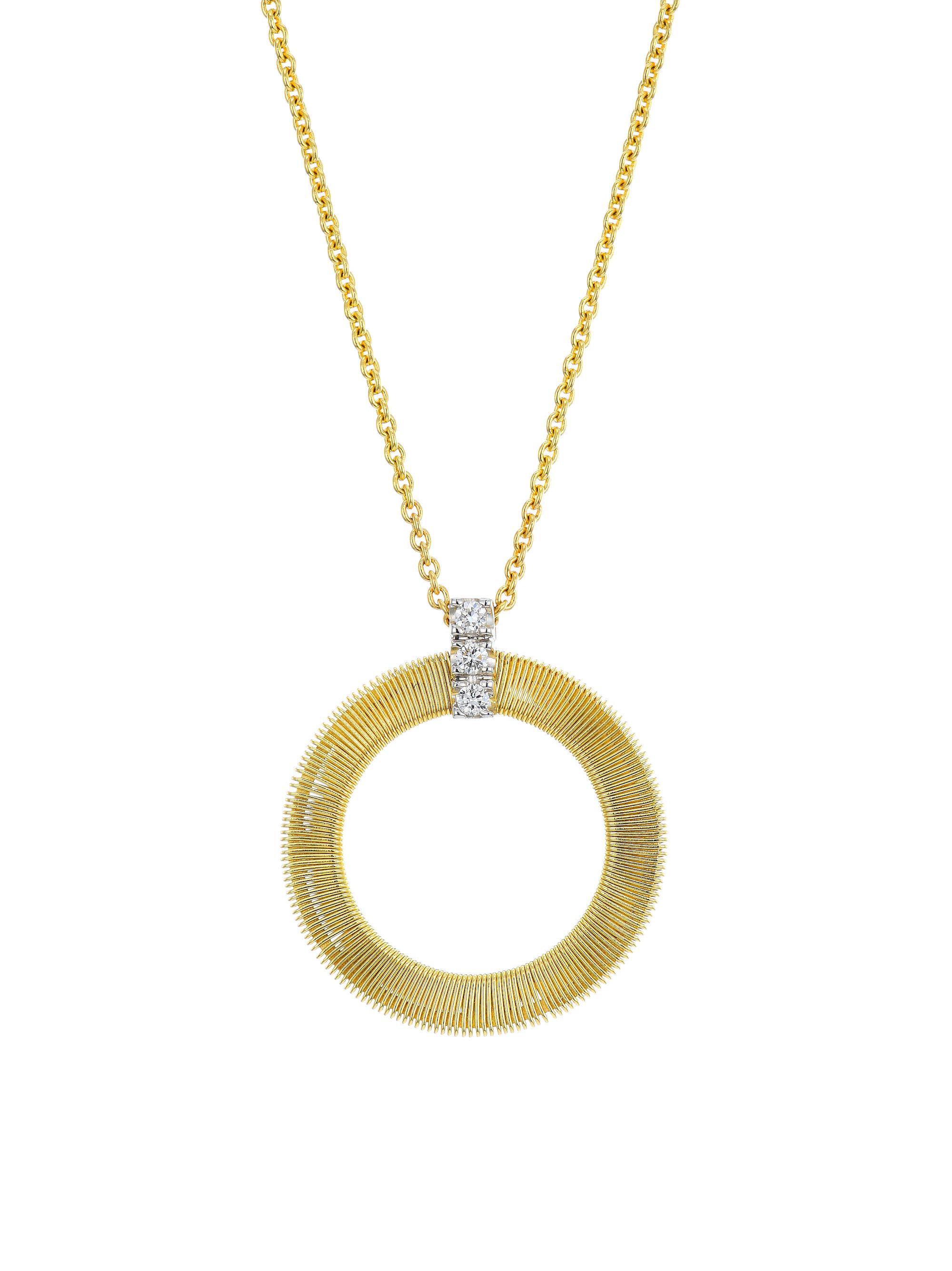 Masai 18K Yellow Gold & Diamond Coil Circle Pendant Necklace