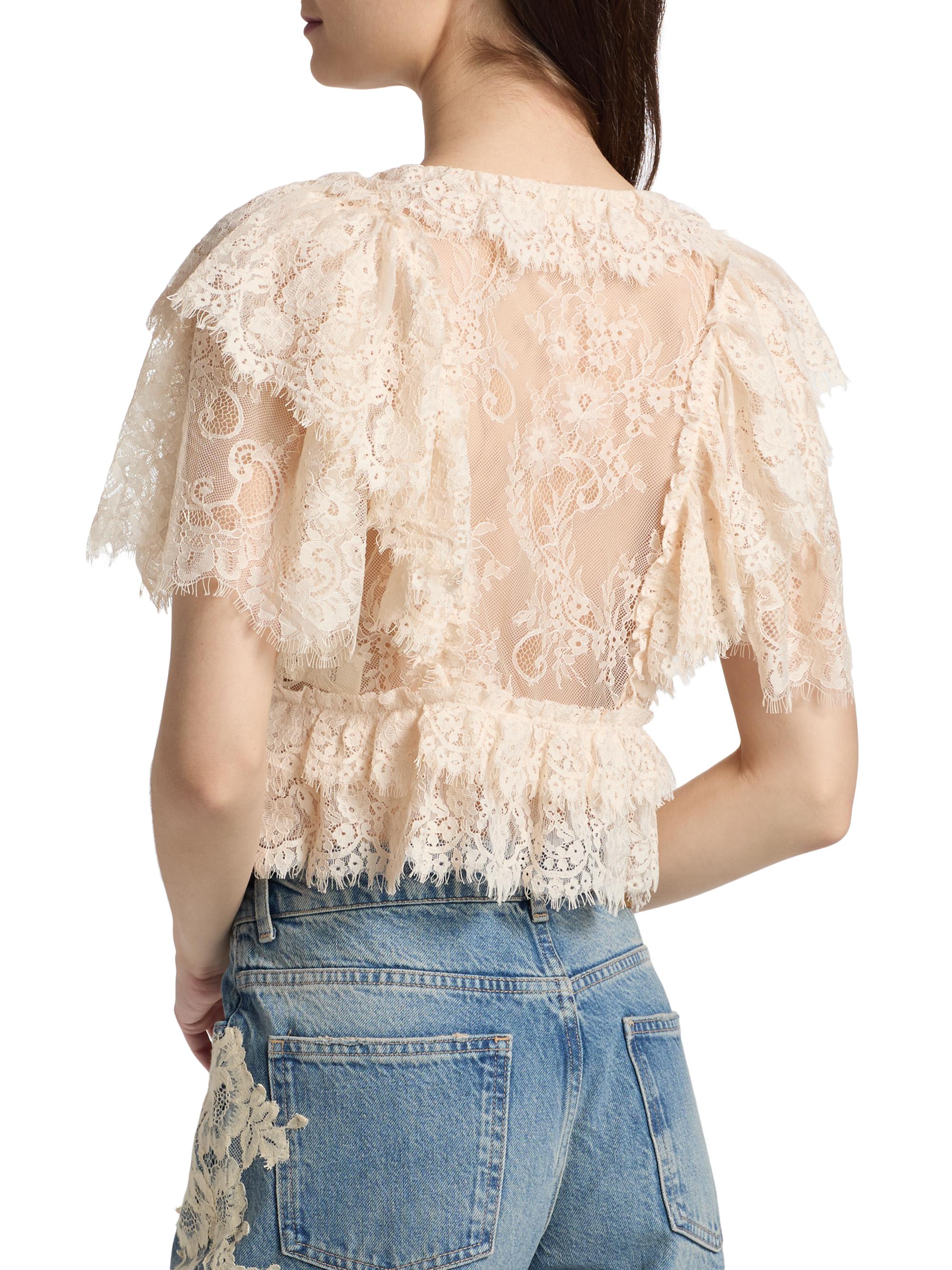 Caper Tiered Lace Crop Top, image 4 of 7