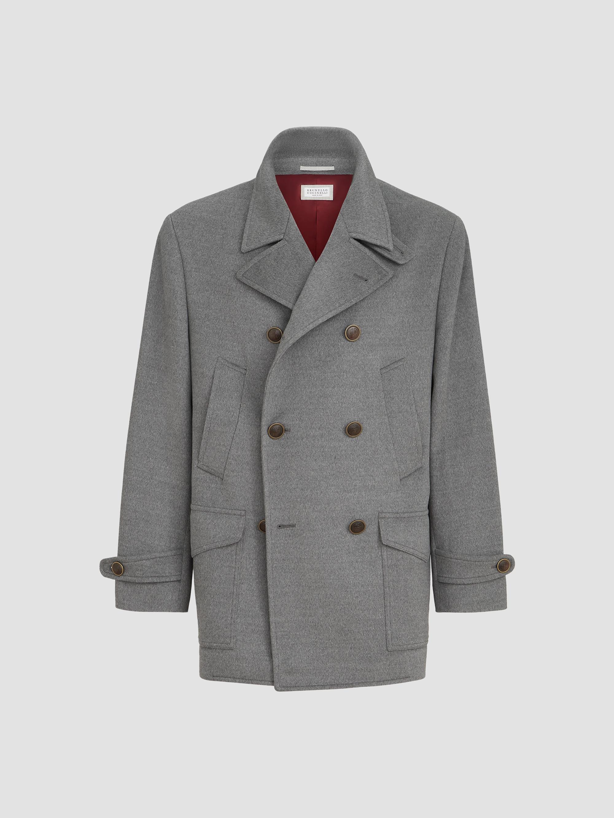 Virgin Wool Cloth Four-Pocket Peacoat