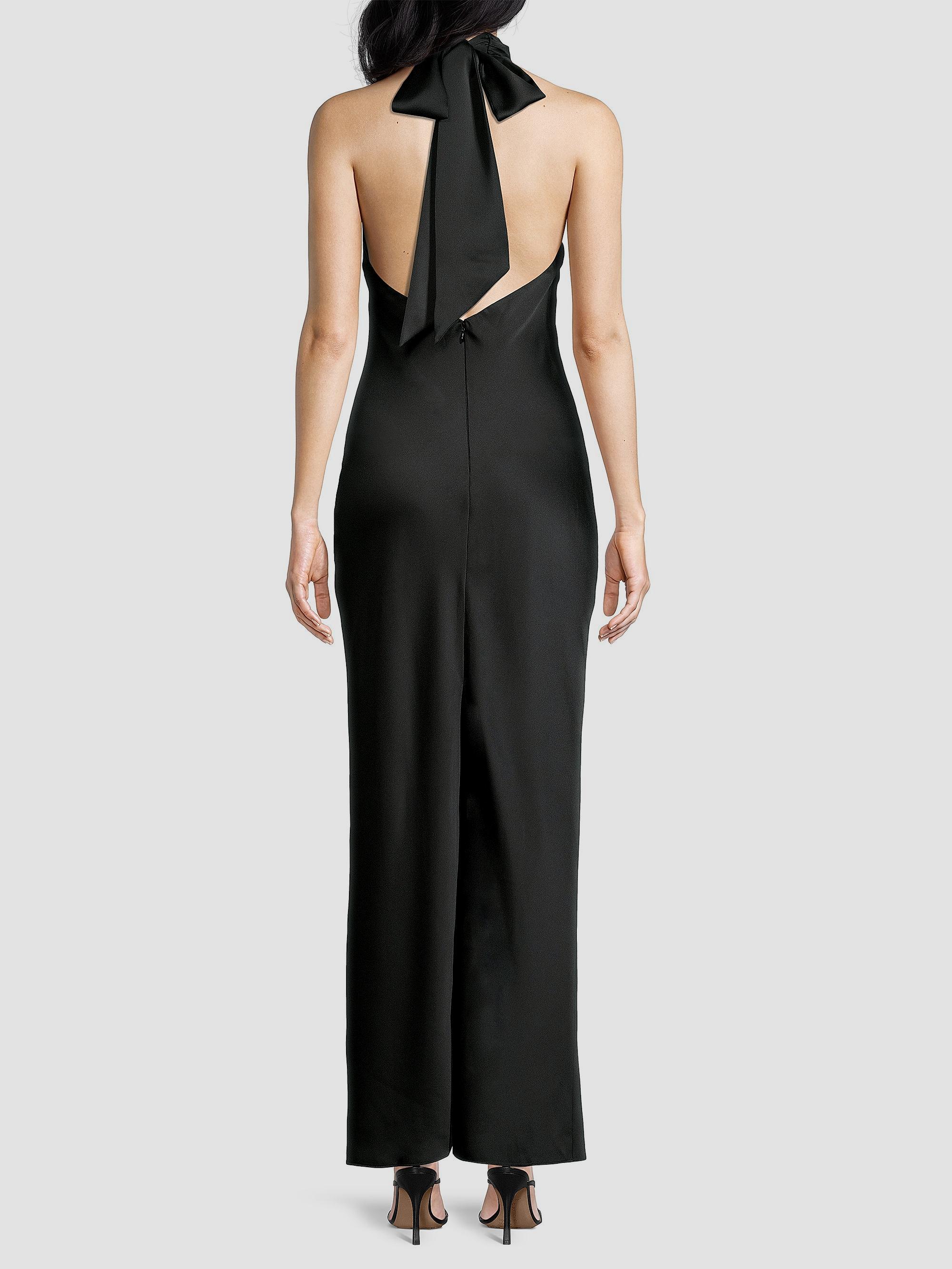 Tatiana High-Neck Satin Gown, image 3 of 6