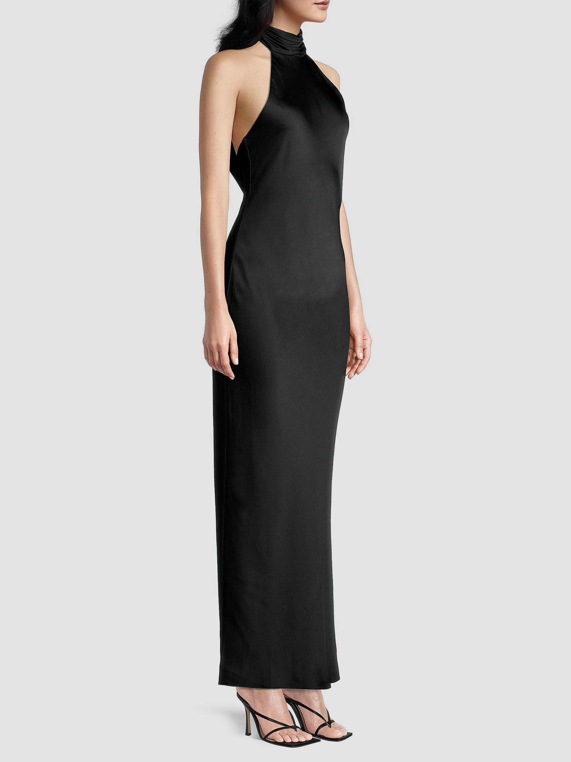 Tatiana High-Neck Satin Gown, image 4 of 6