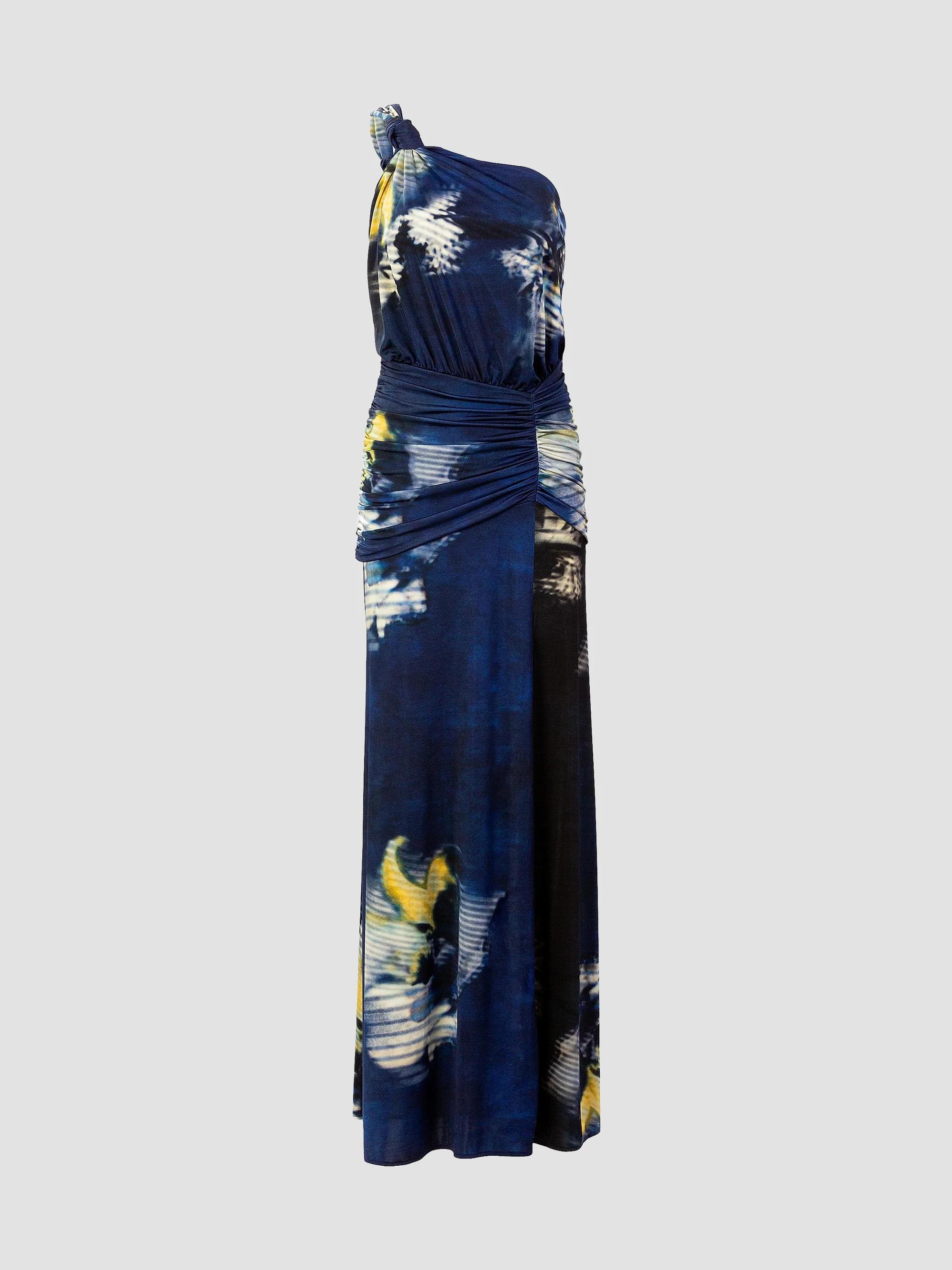 Antara Ruched One-Shoulder Maxi Dress