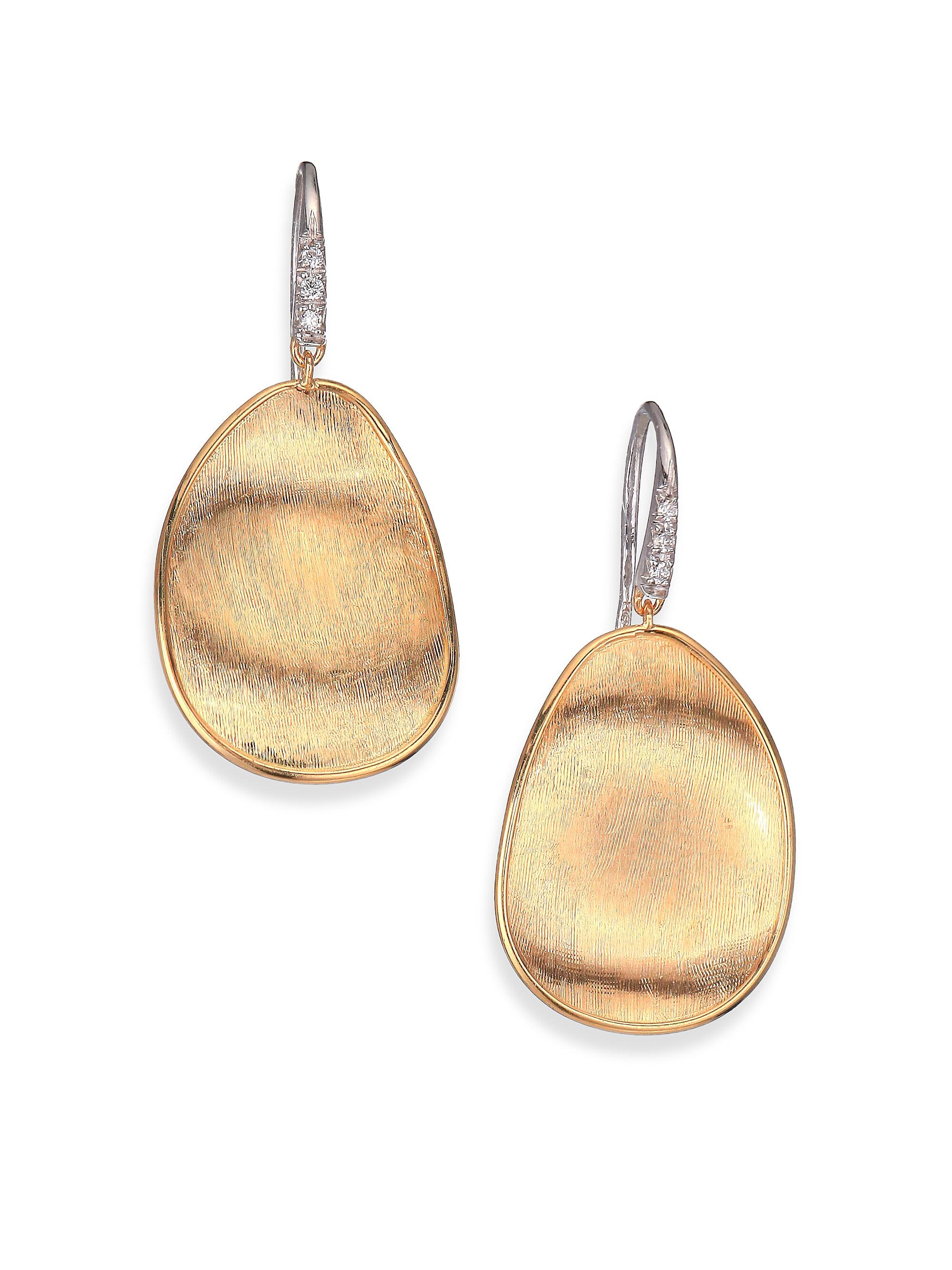 Lunaria Diamond & 18K Yellow Gold Drop Earrings