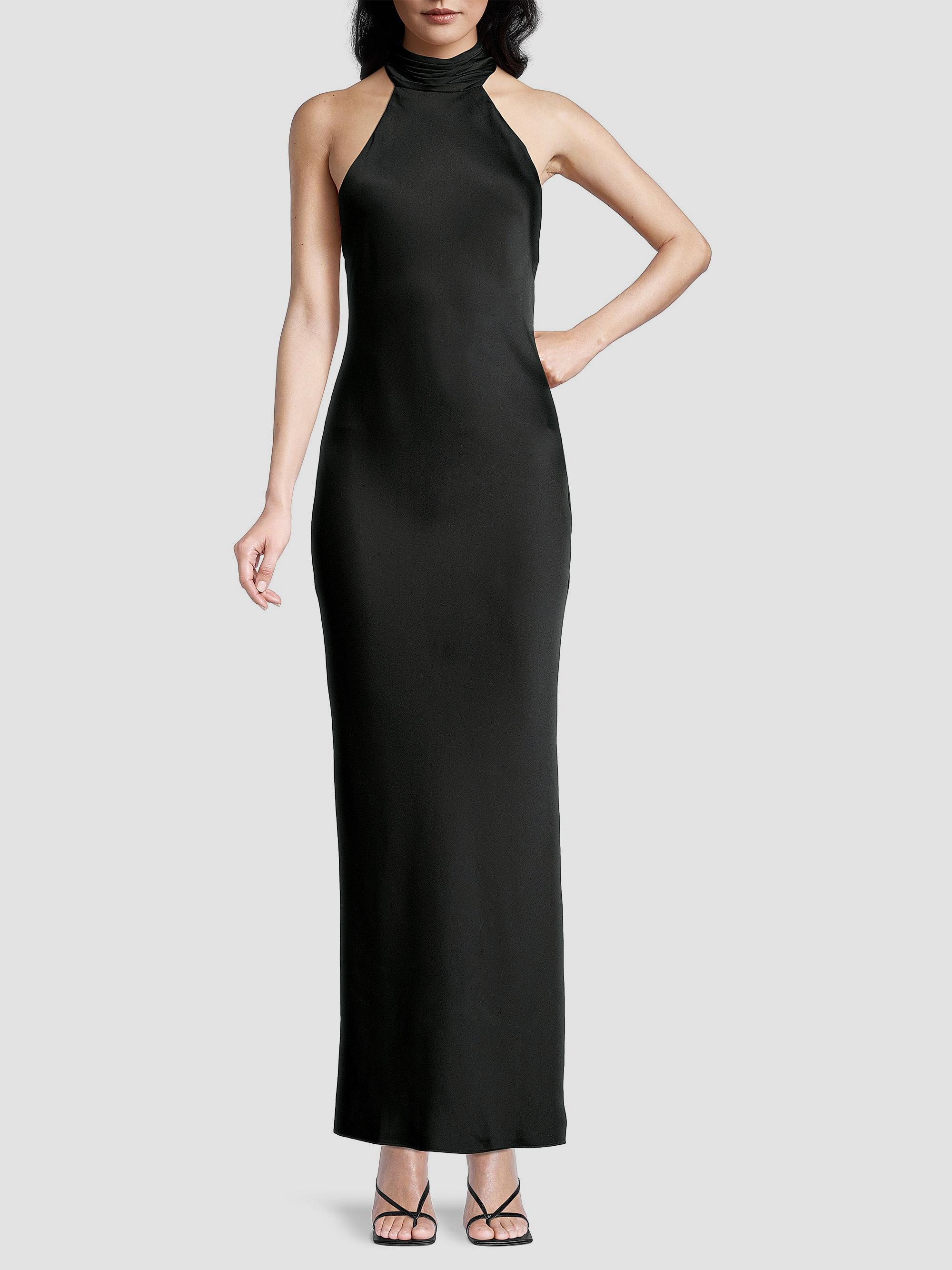 Tatiana High-Neck Satin Gown, image 6 of 6