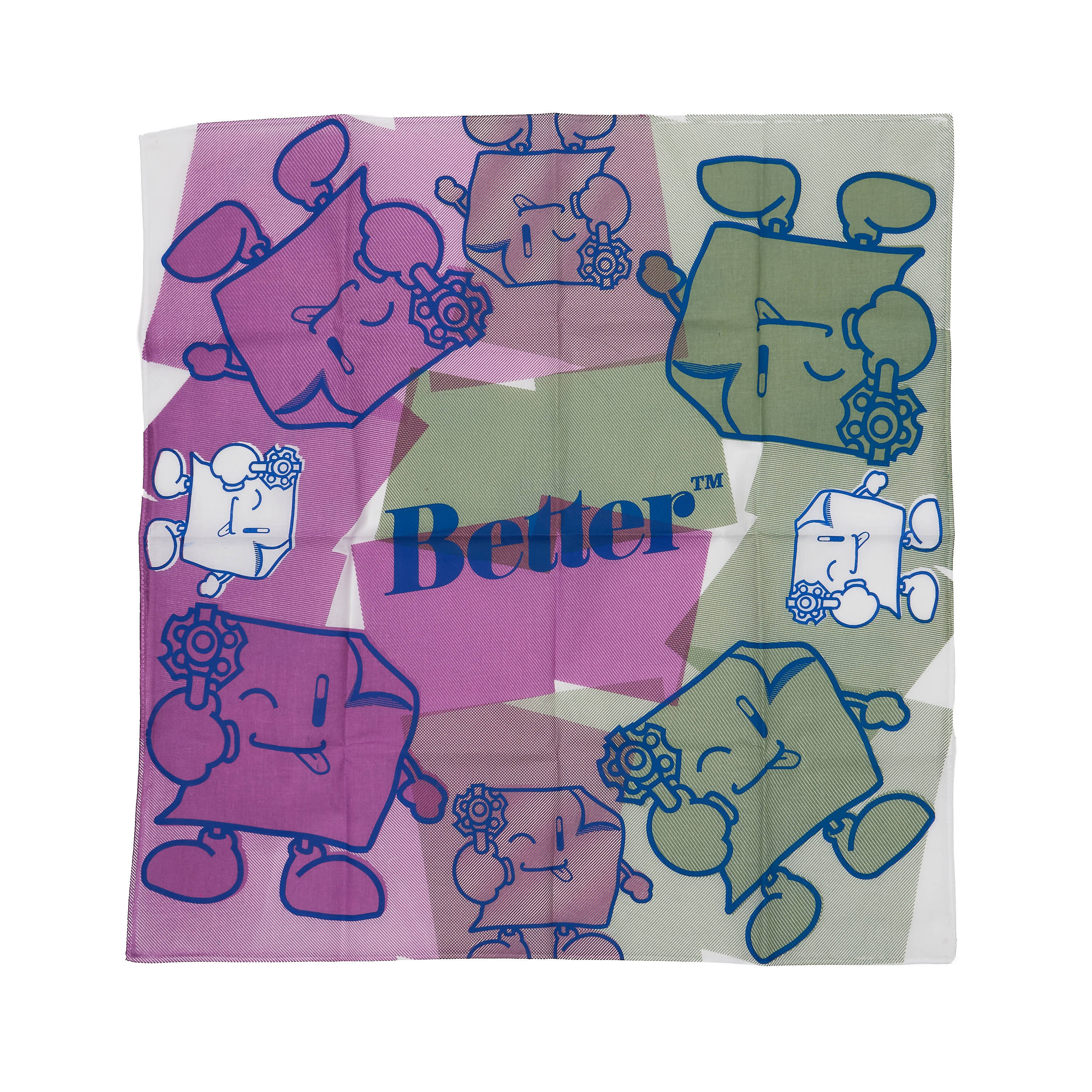 Geek Out Store/Better™Gift Shop/MADEINUSA - Heat Reactive Purple/Olive "Sticky Note" Bandana