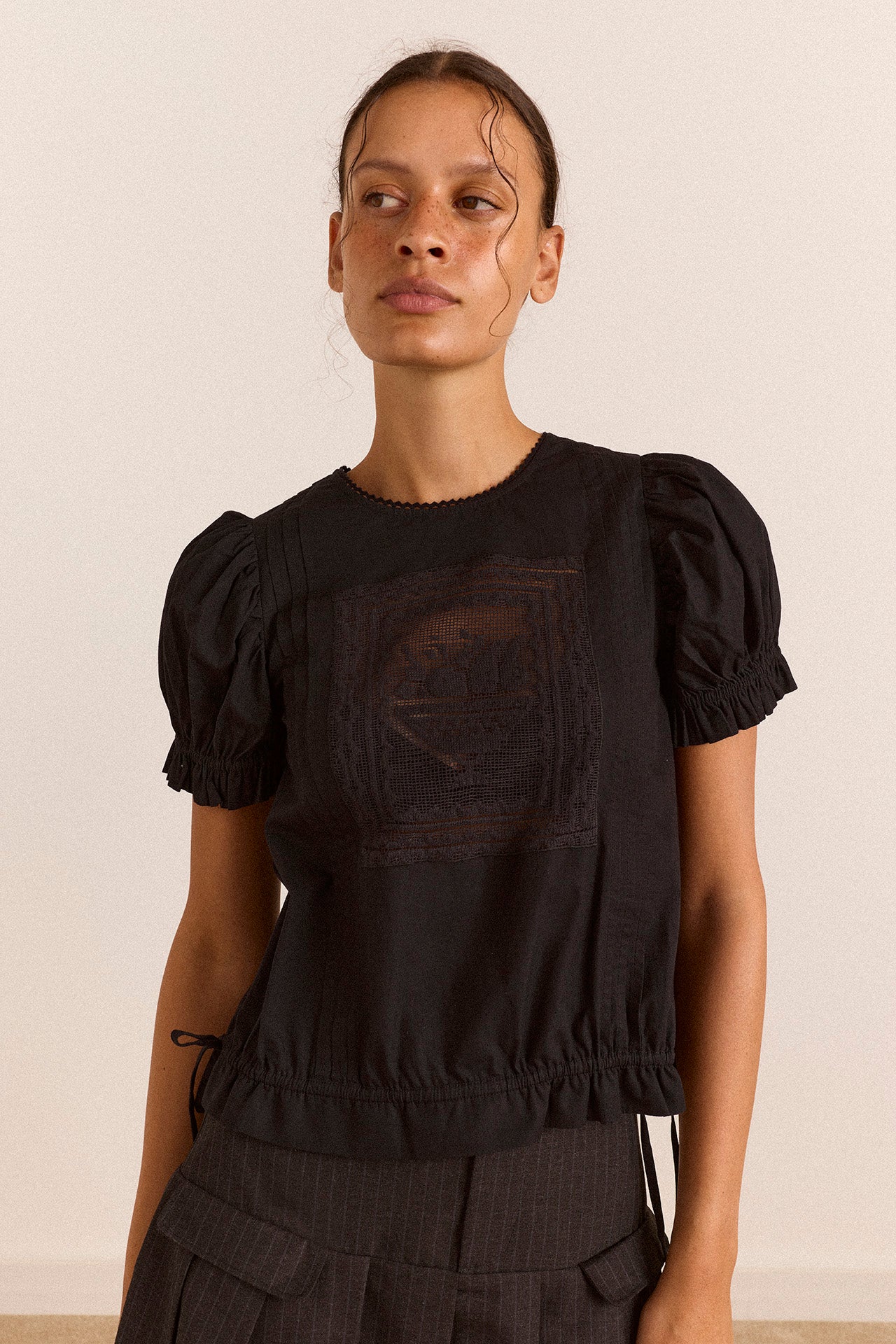 Mabel Lace Insert Blouse