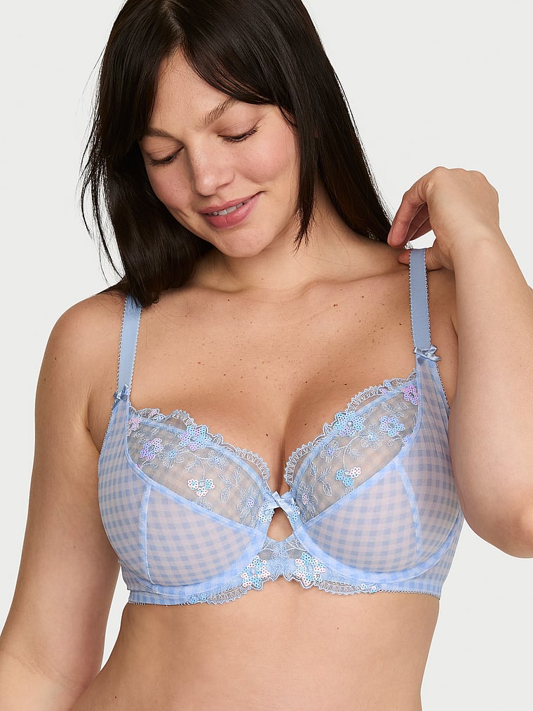 Fabulous by Victoria's Secret Unlined Gingham Embroidery Full-Cup Bra
