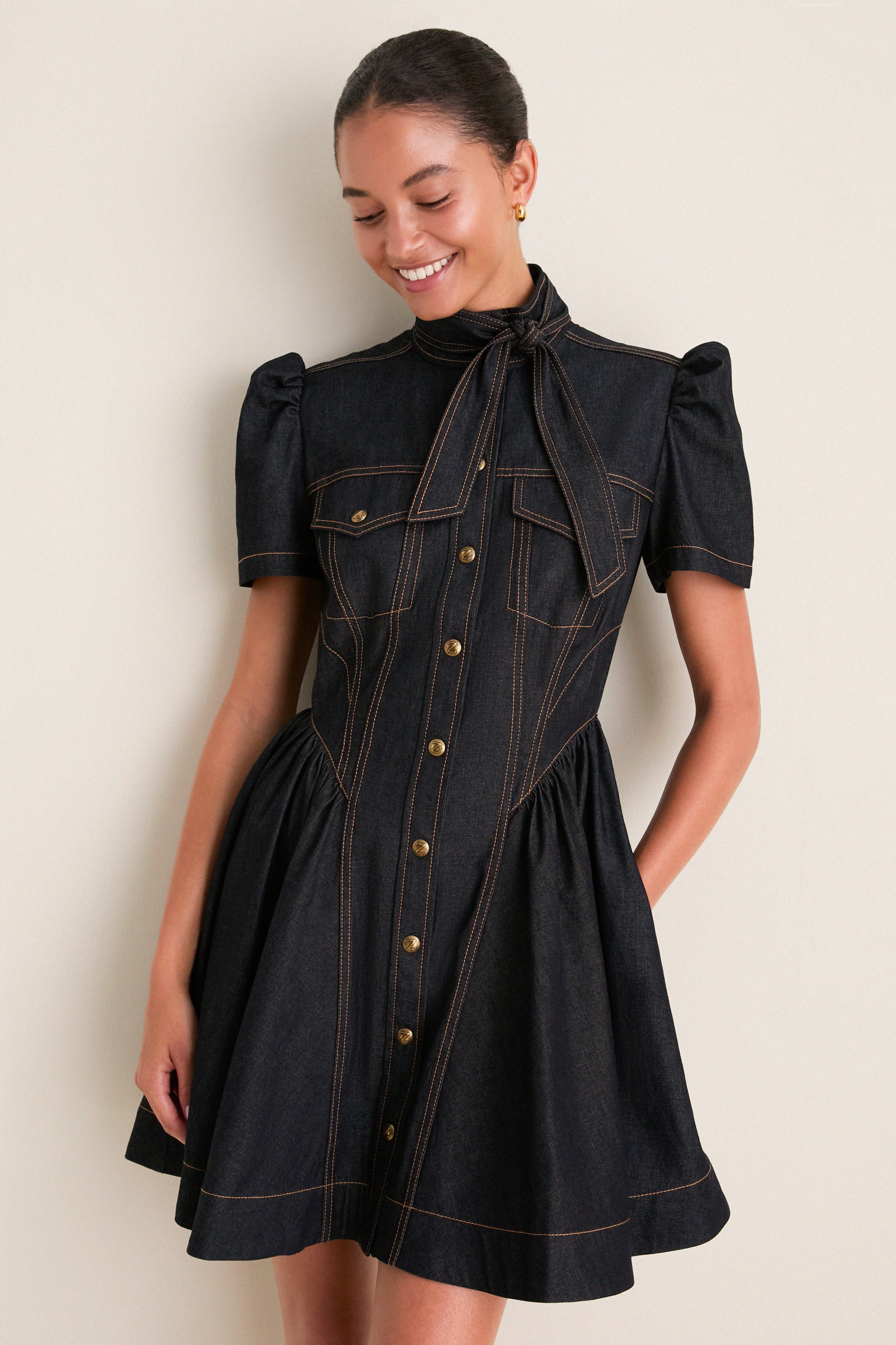 Denim Corset Mini Dress
