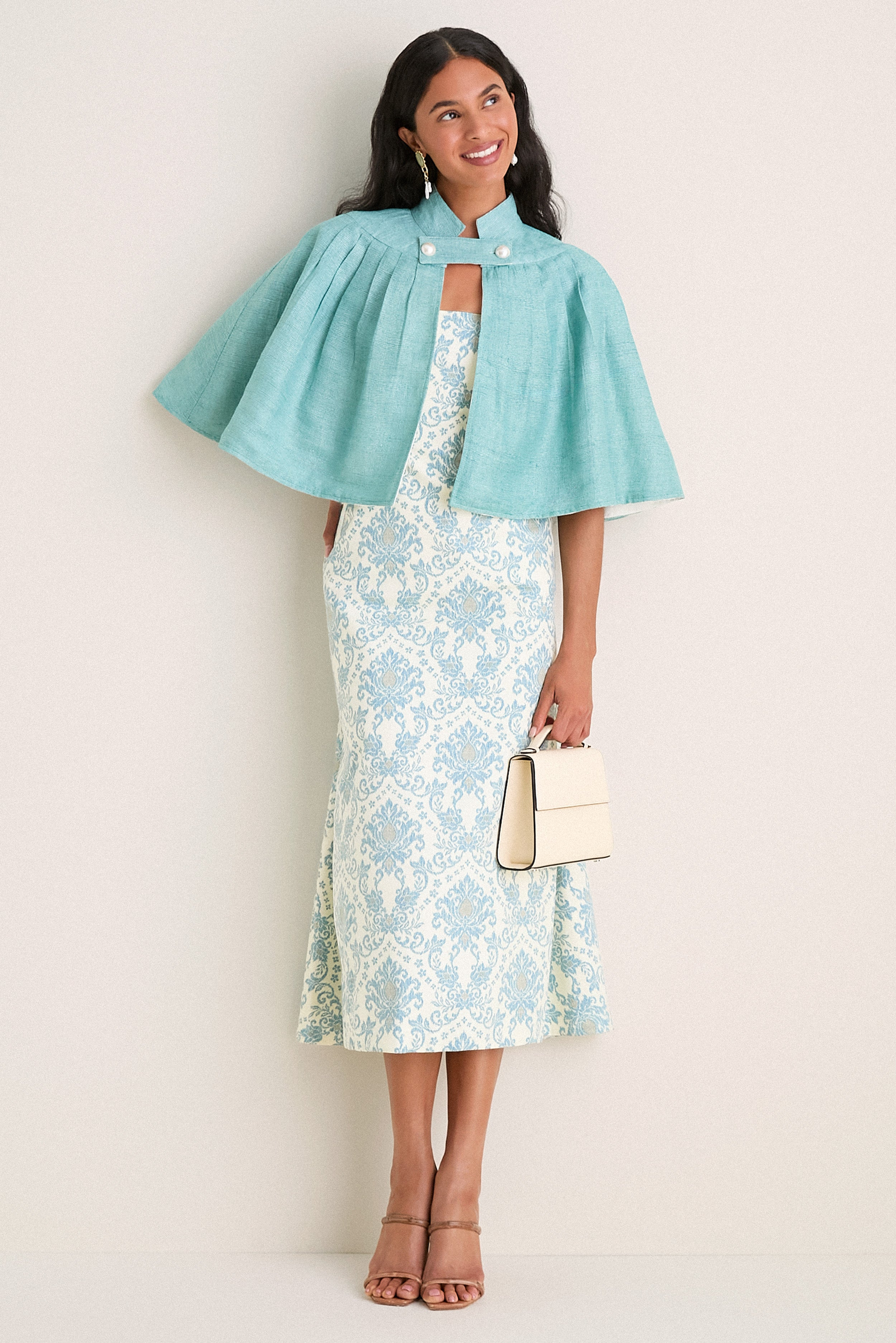 Exclusive Blue Damask Ashbourne Midi Dress — Image 4