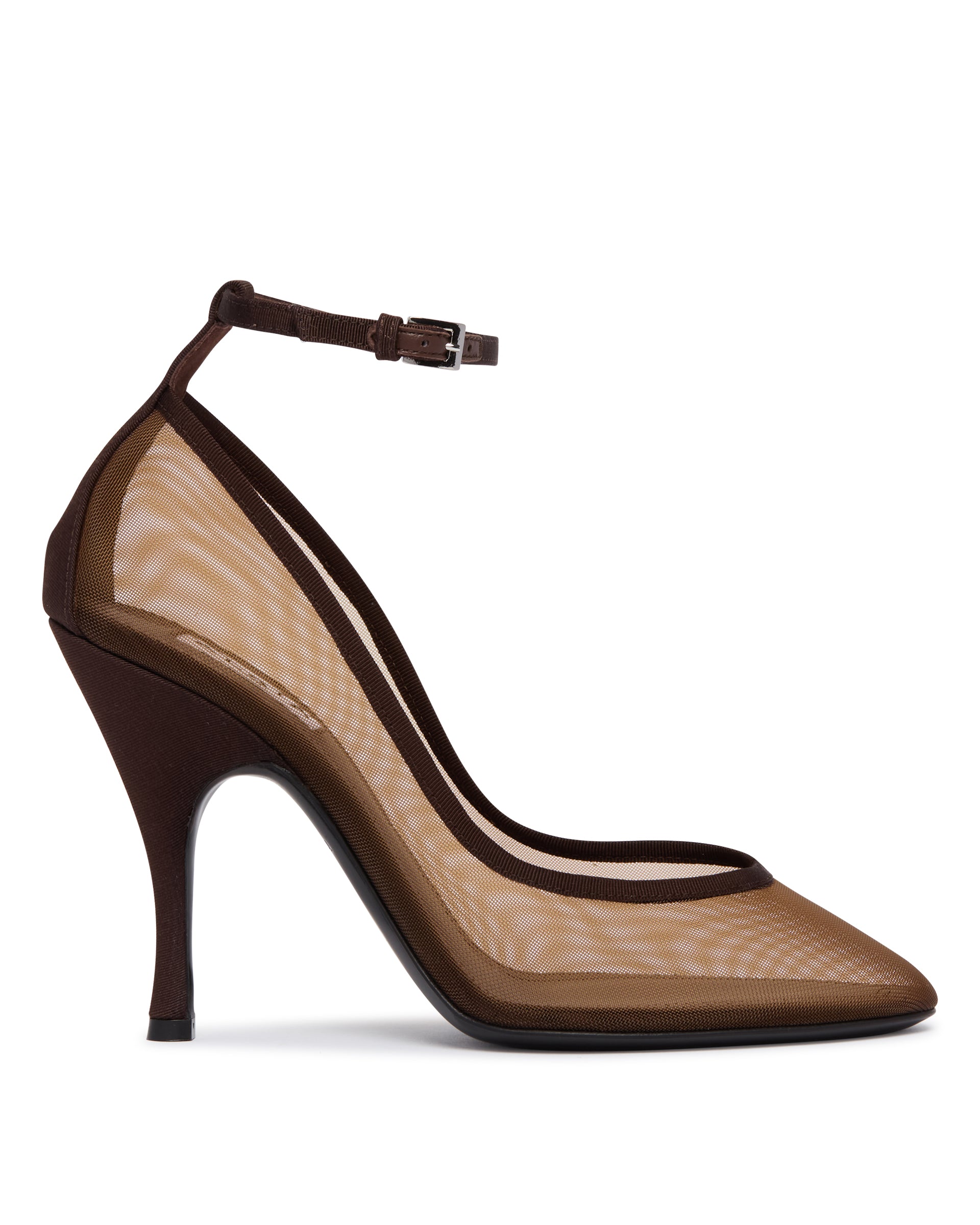 Brown Mesh Pumps