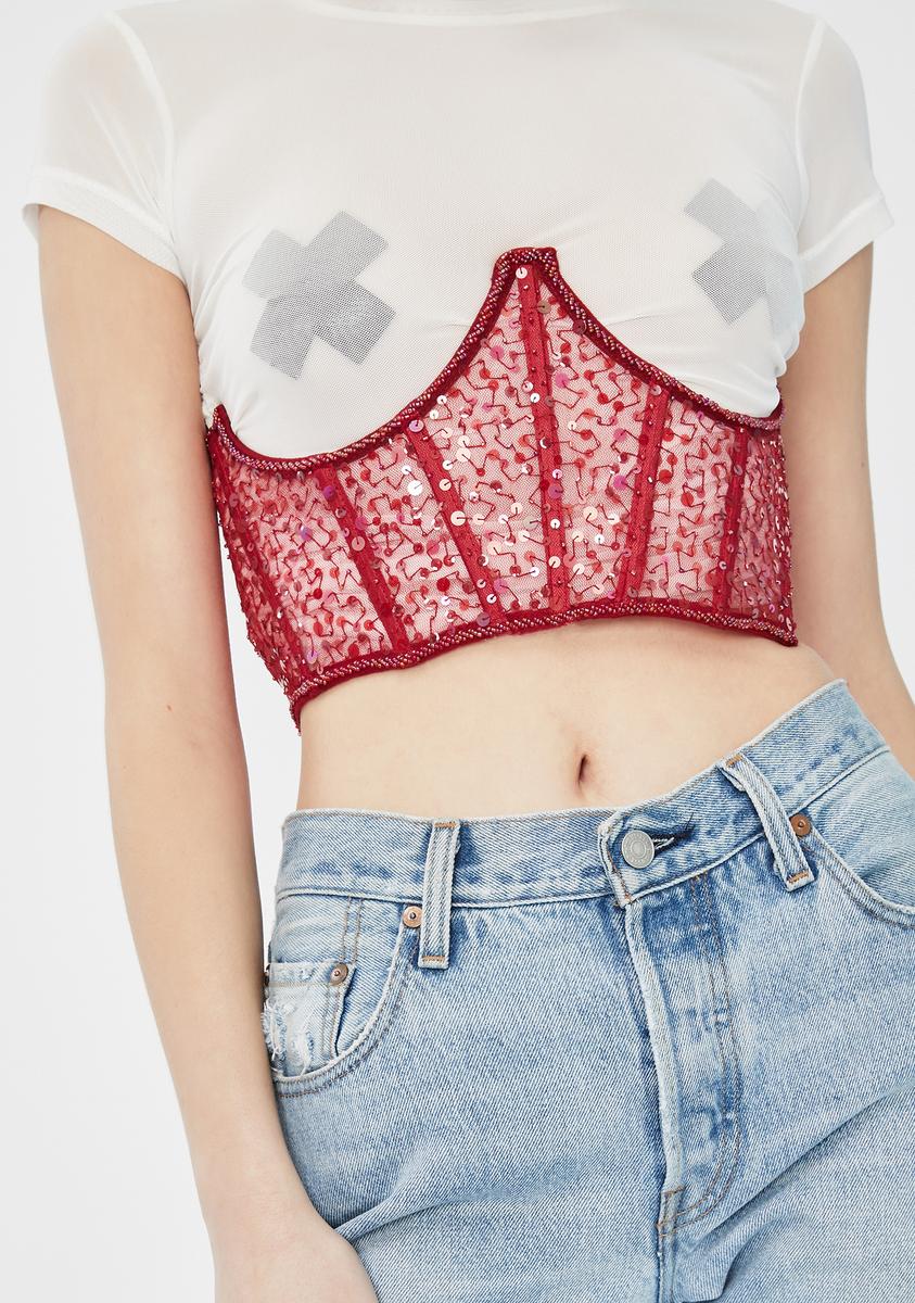 Red Tata Sequin Bodice