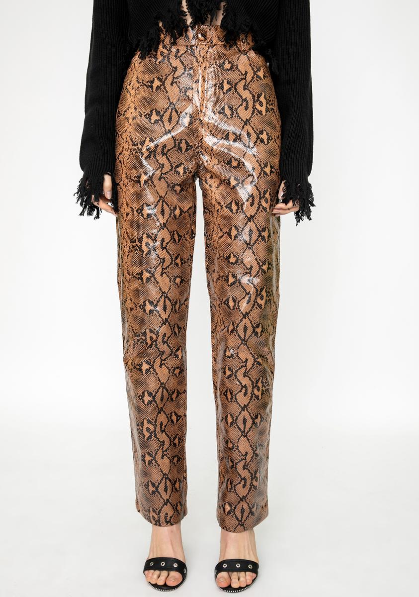Slash Snakeskin Pants