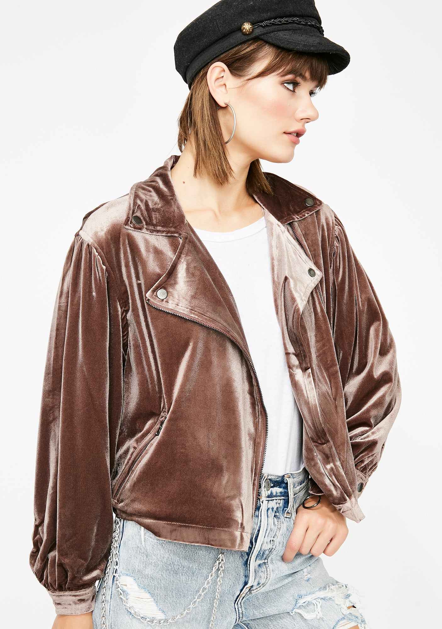 Babe Alert Velvet Moto Jacket