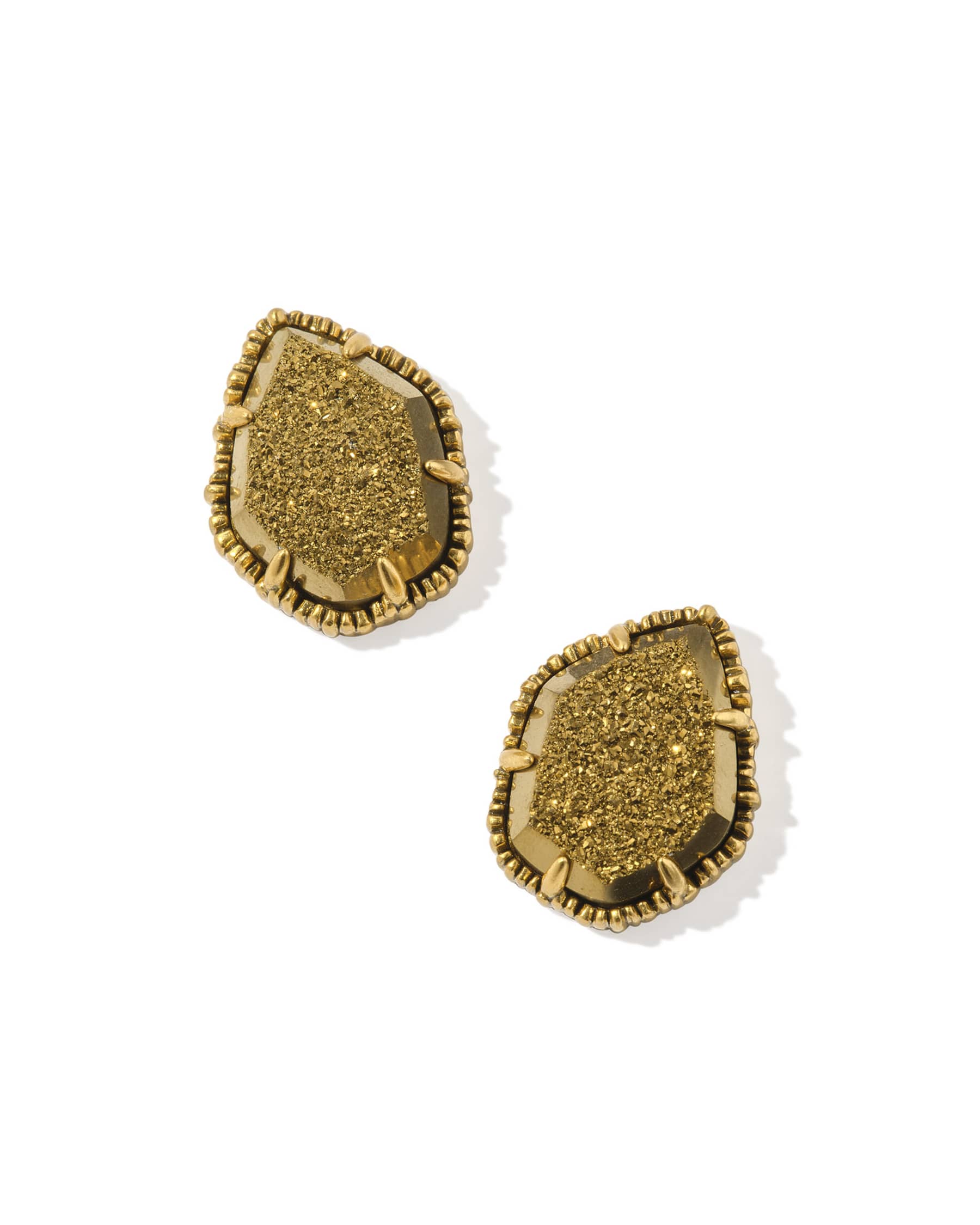 Tessa Vintage Gold Statement Stud Earrings
